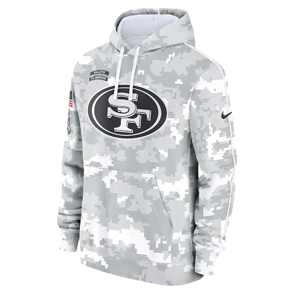San Francisco 49ers Nike 2024 Salute to Service Club Fleece Pullover Hoodie - Arctic Camo