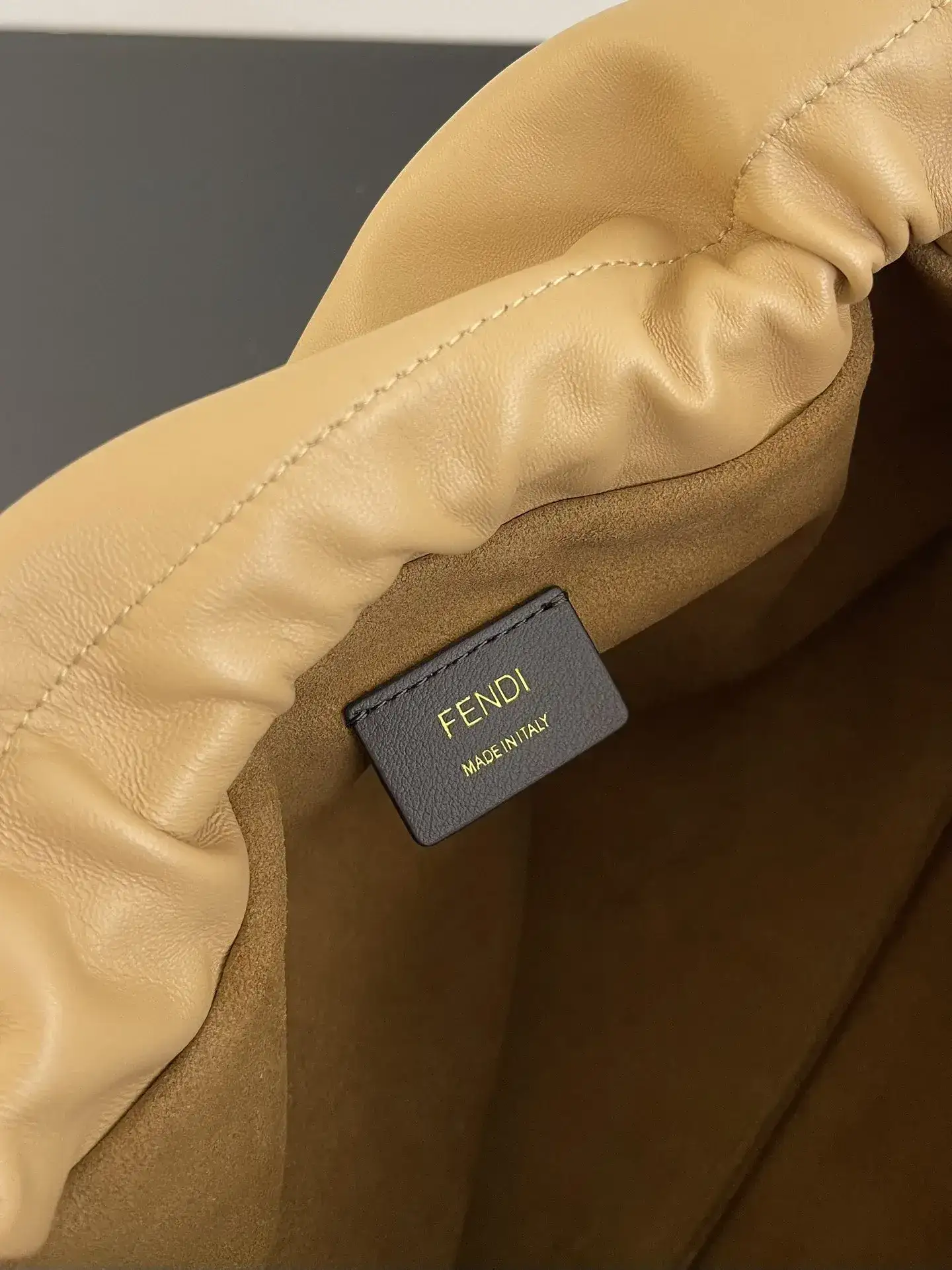 Fendi Baguette Beige Lambskin Bucket Bag product photo from LabelPicks