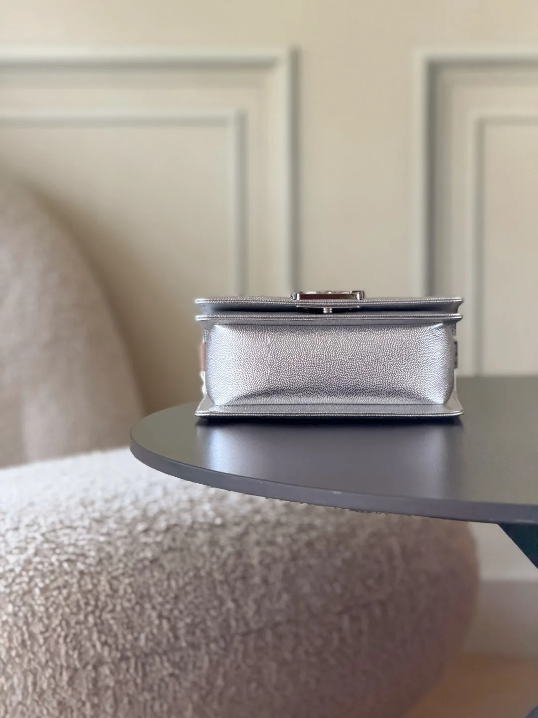 Chanel Silver Quilted Leather Crossbody Bag product photo from LabelPicks