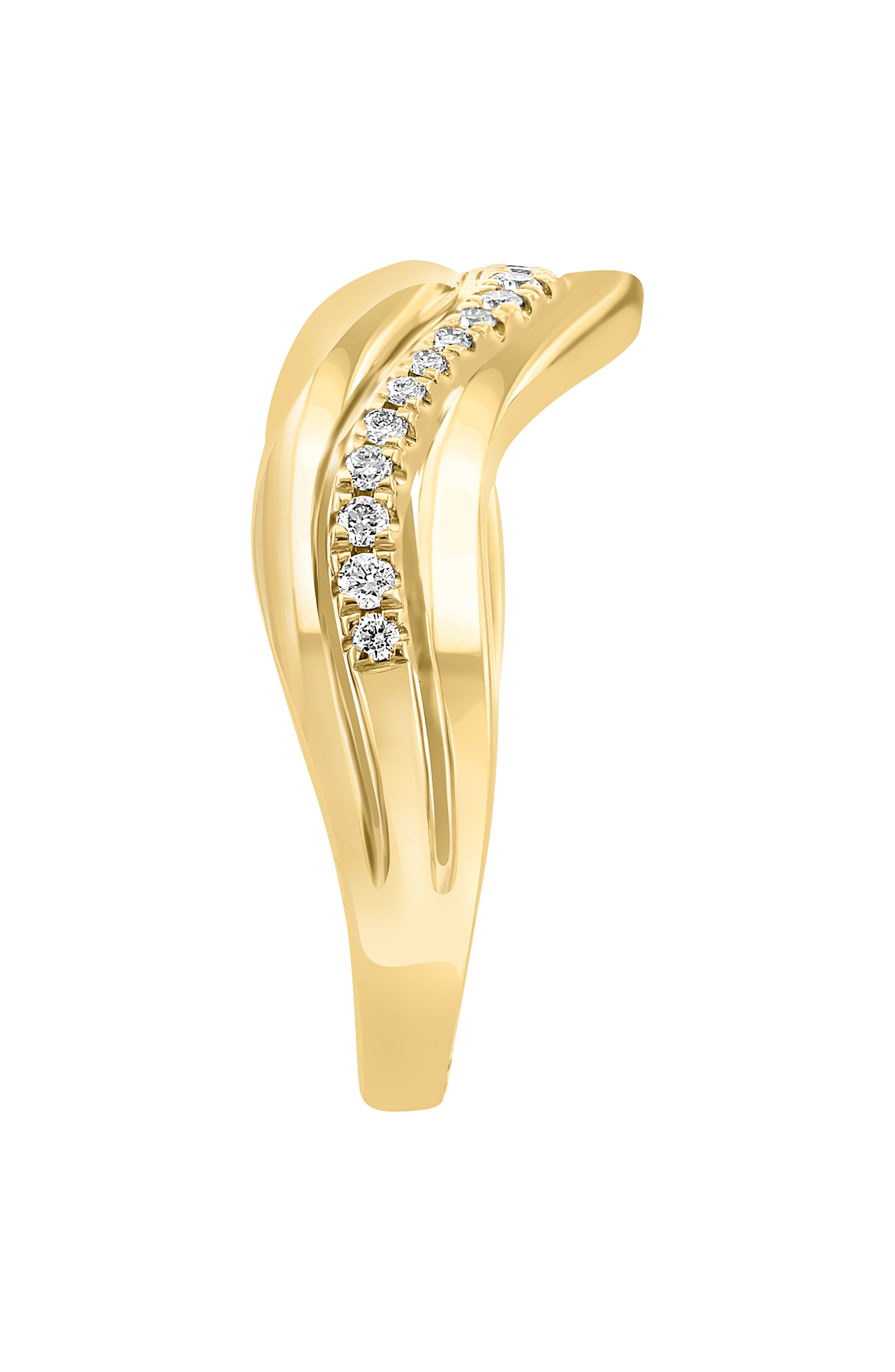 EFFY 14K Yellow Gold Diamond Wavy Band Ring - 0.15ct.