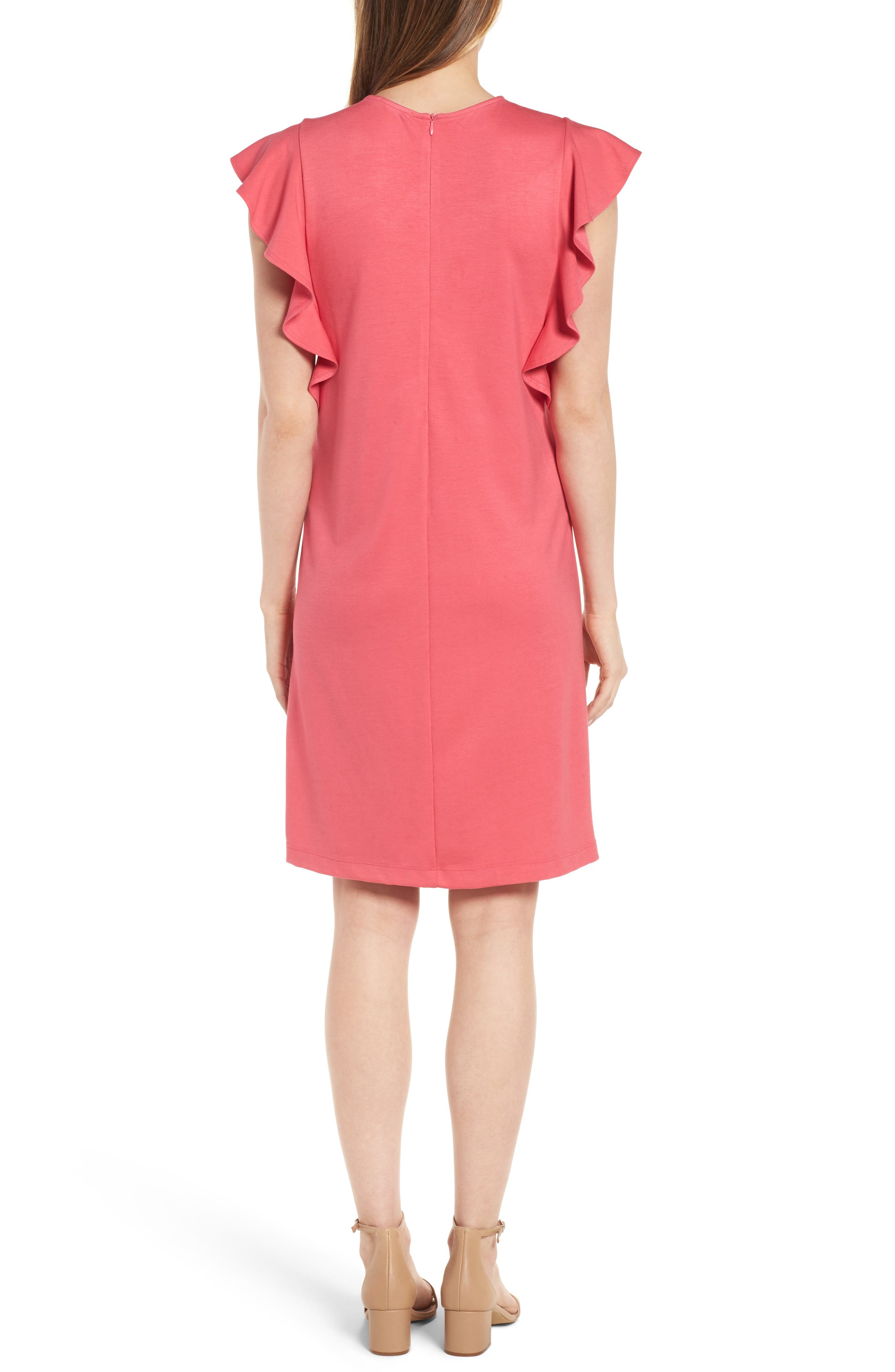 Halogen® Ruffle Shoulder A-Line Dress