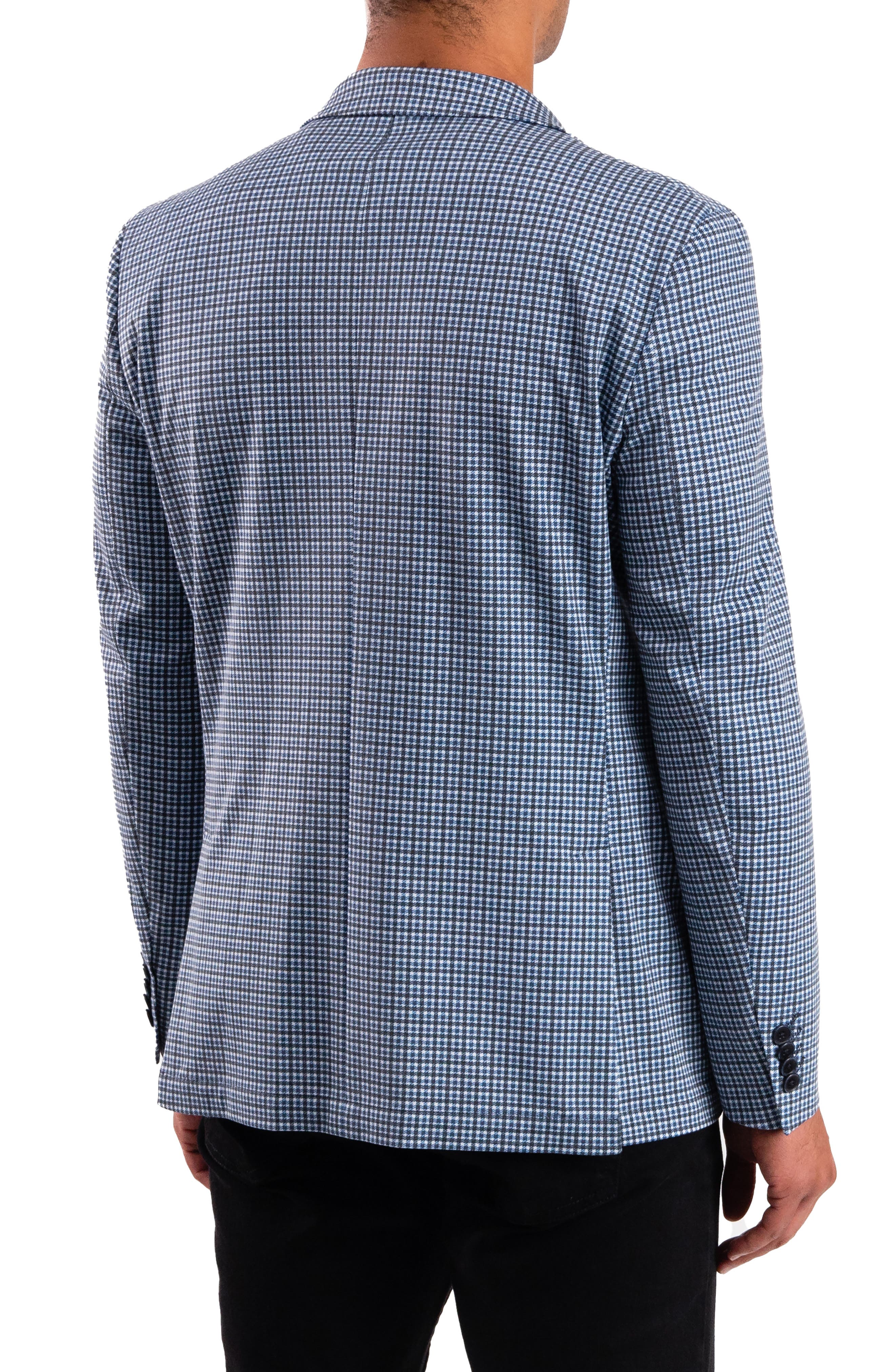 SAVILE ROW CO Navy Check Knit Sport Coat