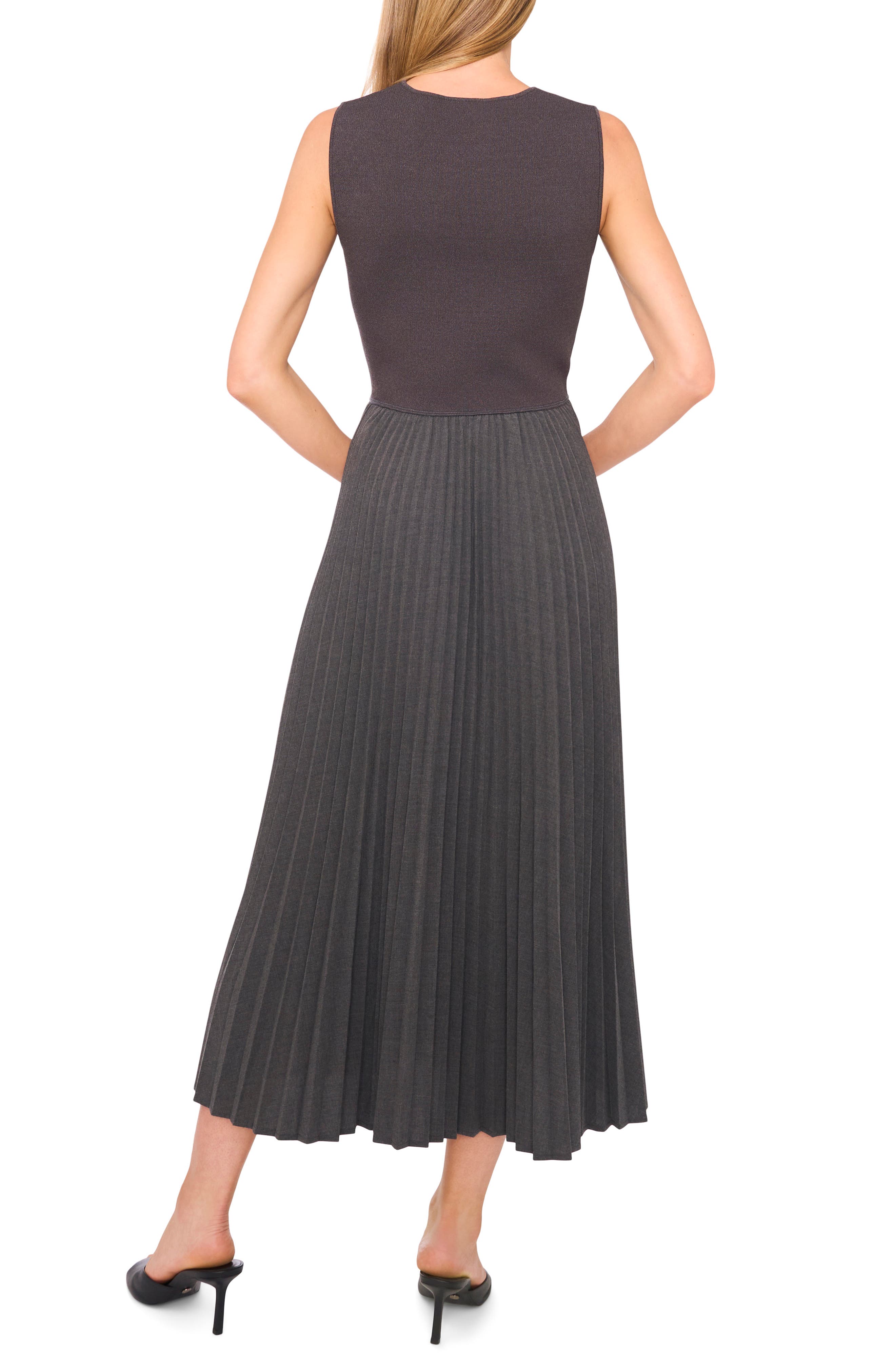 Halogen® Mixed Media Sleeveless Maxi Dress