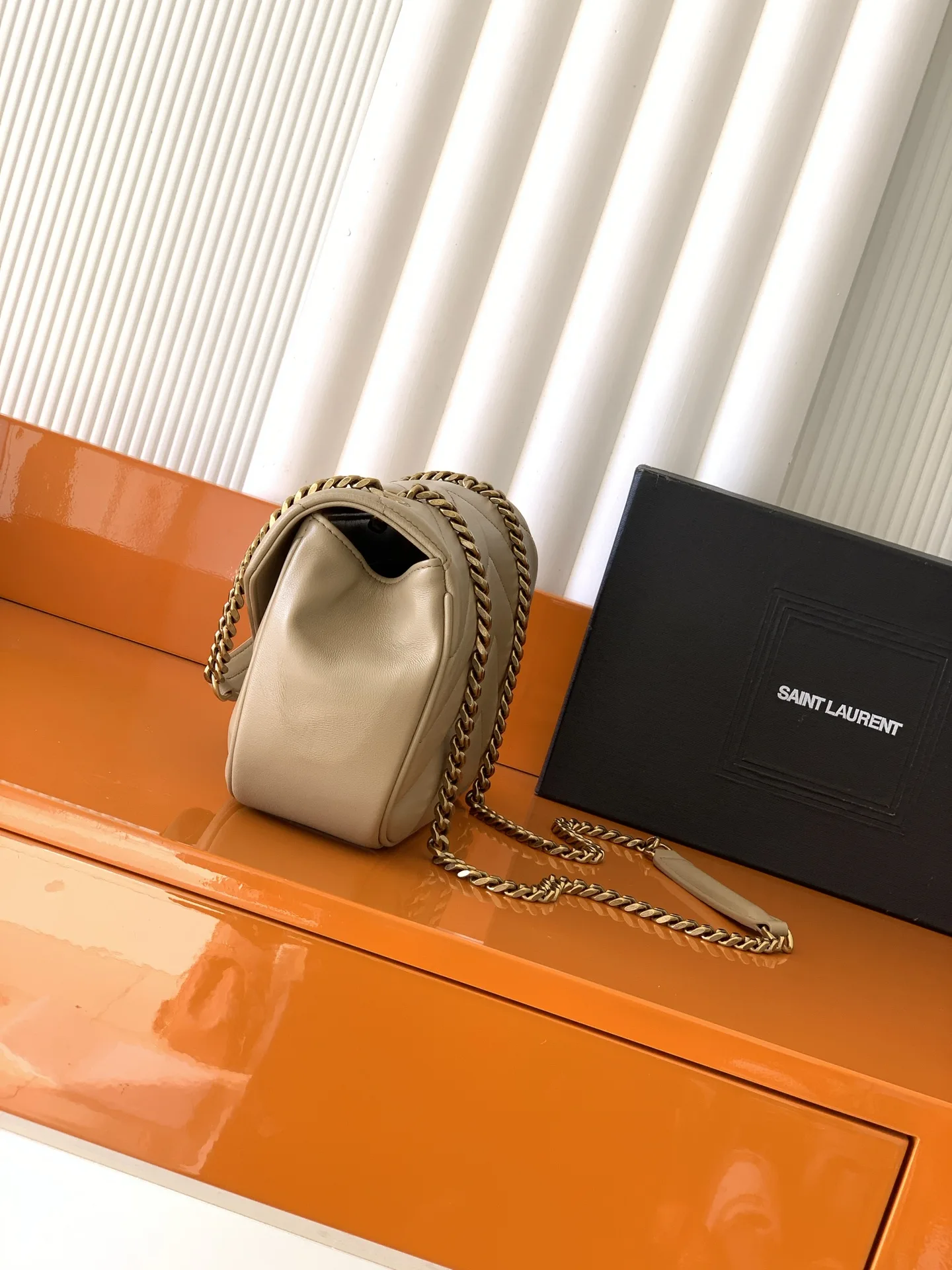 Saint Laurent Beige Loulou Lambskin Shoulder Bag product photo from LabelPicks