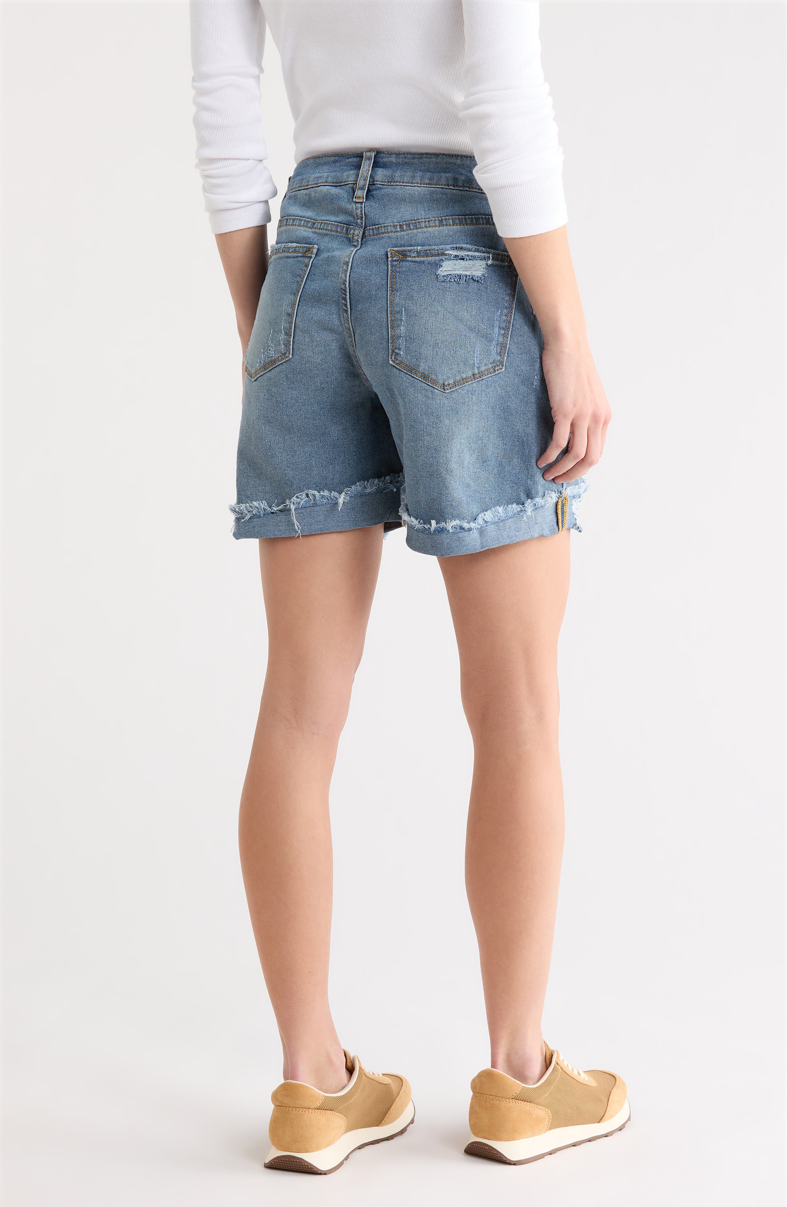 Vigoss Rolled Cuff High Waist Denim Shorts