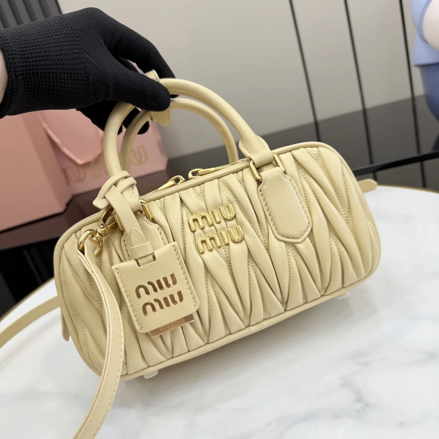 Miu Miu Lambskin Matelasse Top Handle Bag product photo from LabelPicks