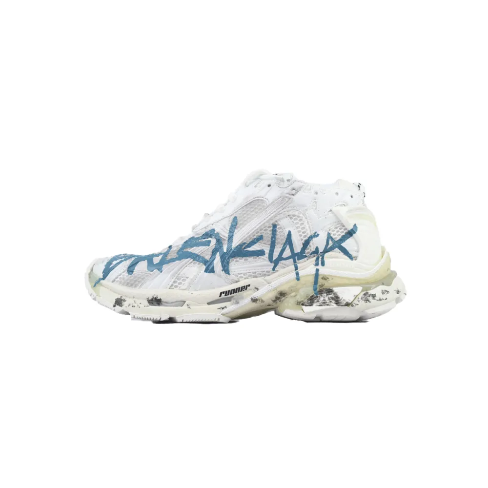 Balenciaga Runner Sneaker ‘Graffiti – White Blue’ 772774 W3RBQ 9040
