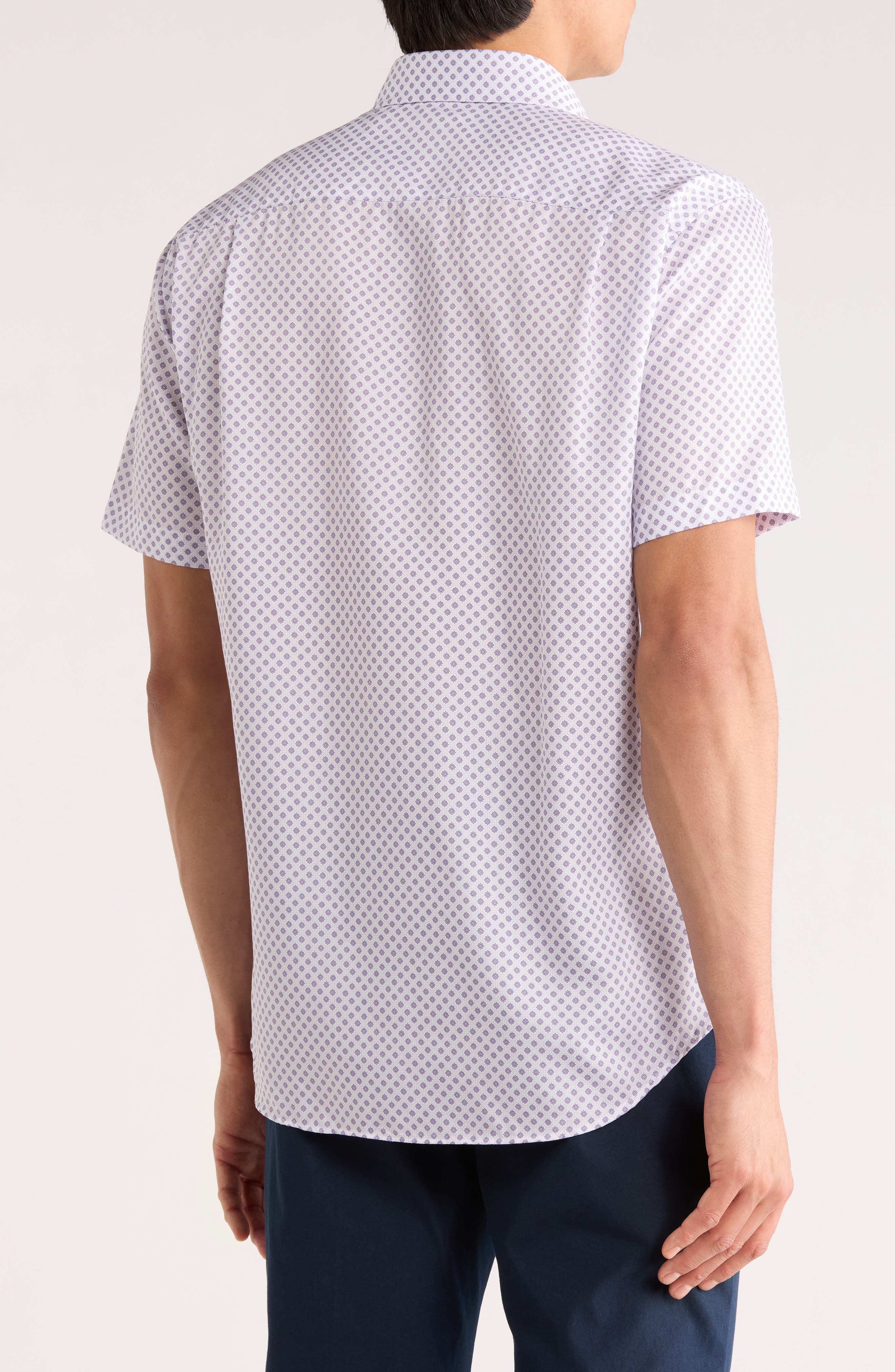David Donahue Neat Print Short Sleeve Shirt