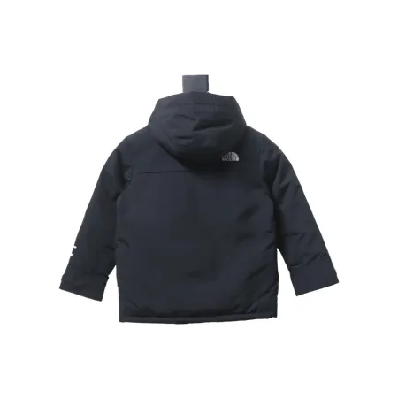THE NORTH FACE brand logo embroidery hooded fur collar zipper down jacket for children 1