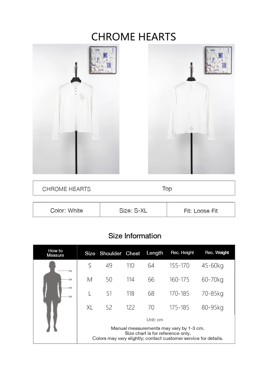 Chrome Hearts White Leather Patch Silver Button Henley Sweatshirt product photo from LabelPicks