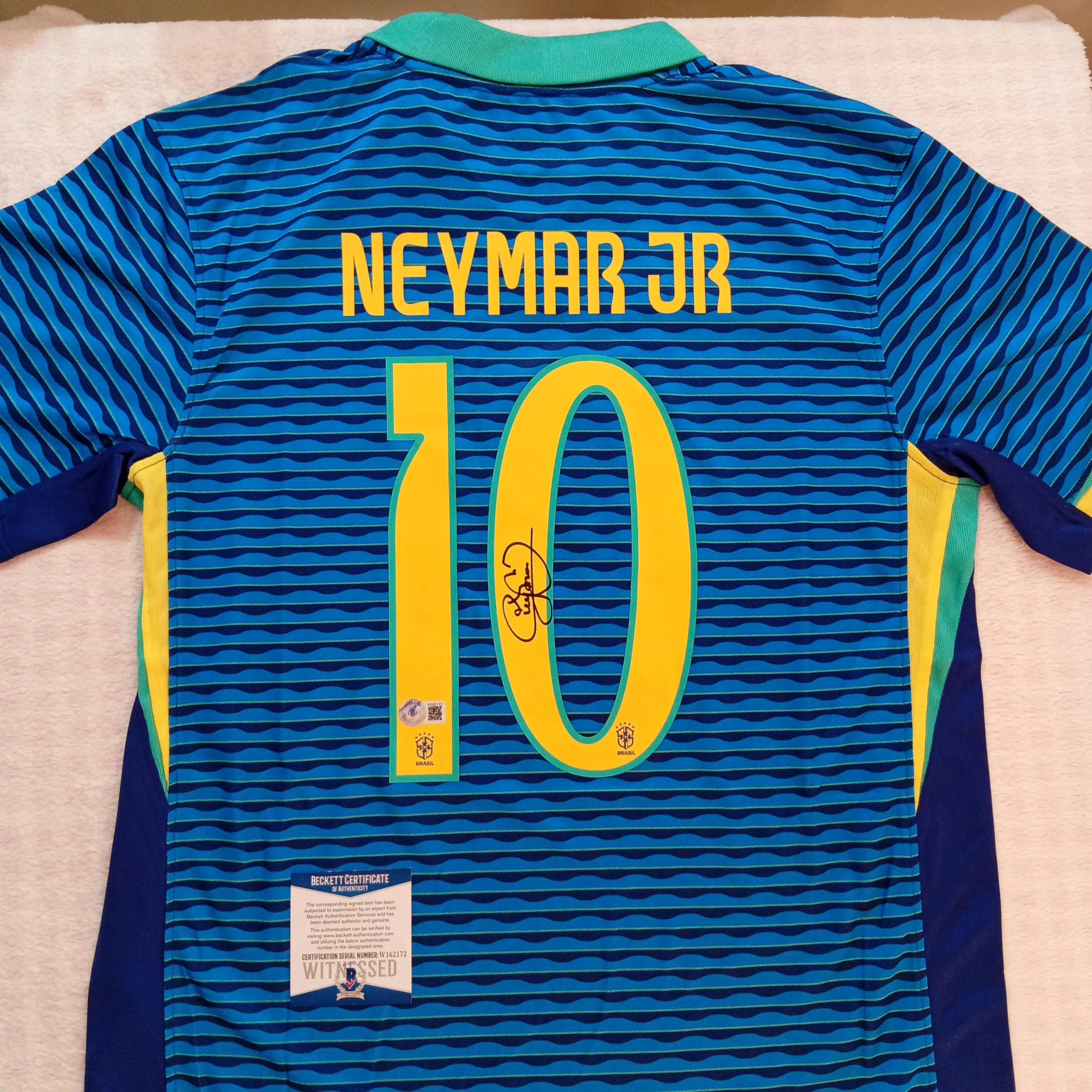 Neymar Jr. Signed Autographed Brazil Jersey BAS Beckett COA