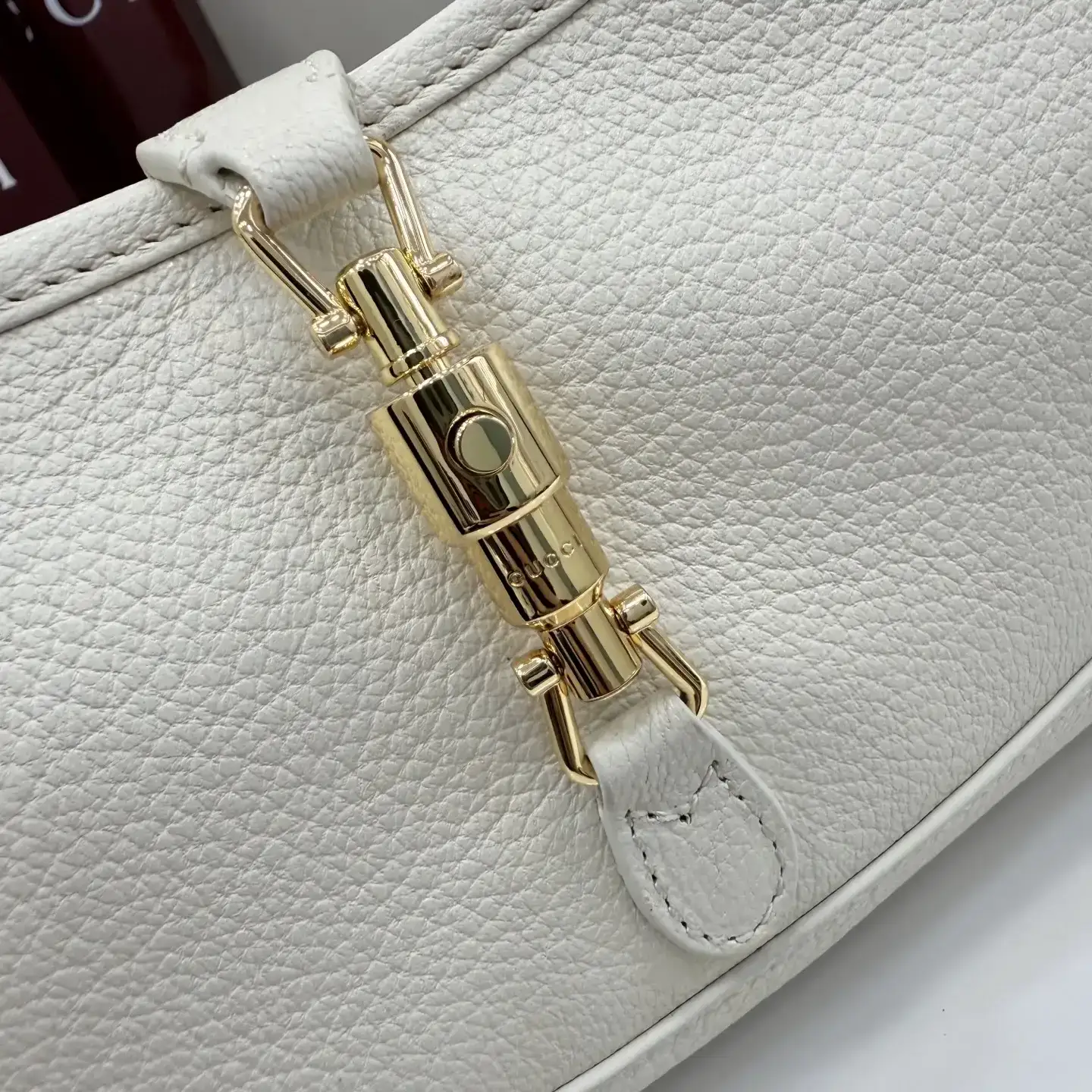 Gucci Jackie White Grained Leather Shoulder Bag product photo from LabelPicks