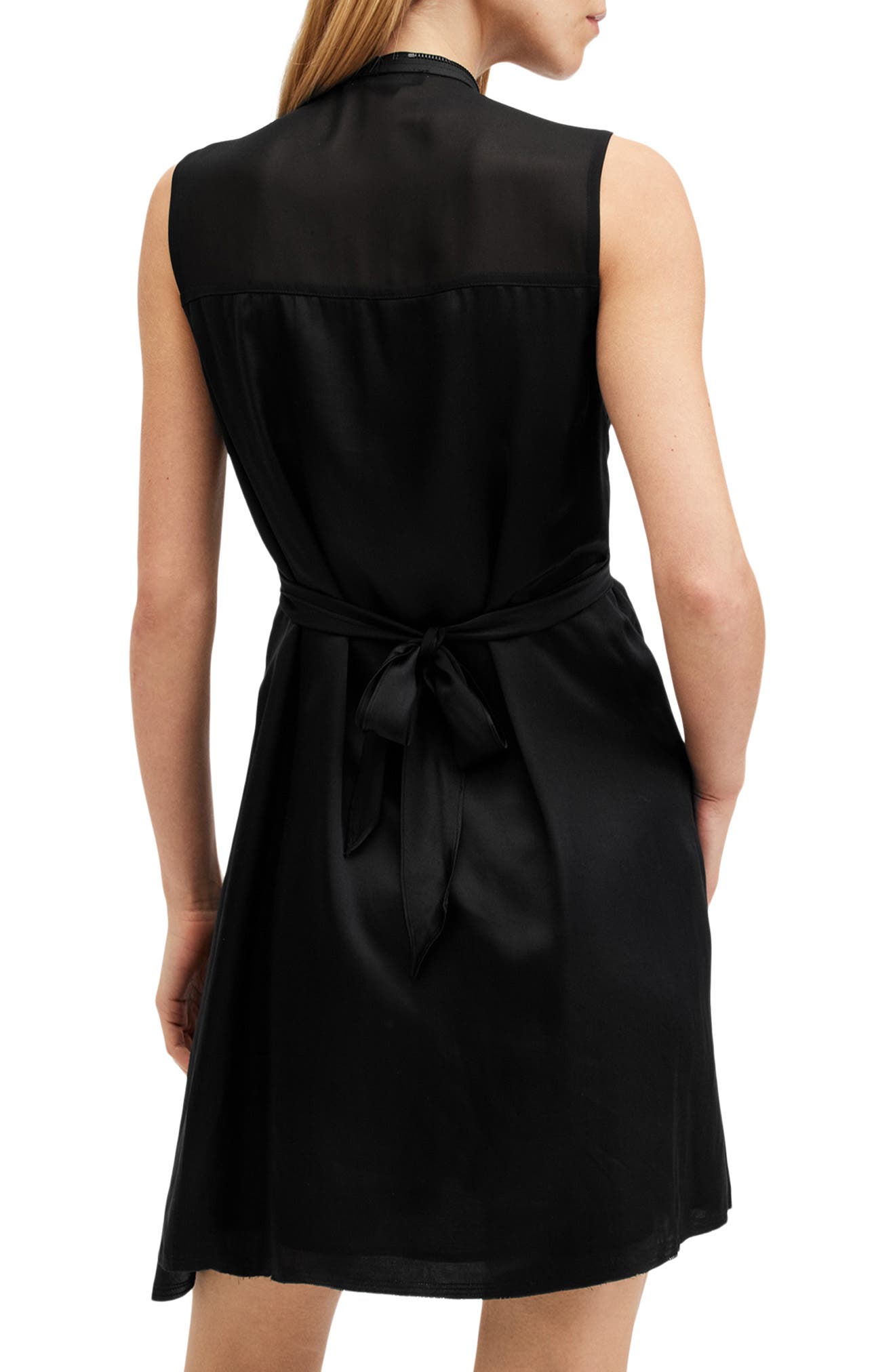 AllSaints Jayda Wrap Front Asymmetic Shift Dress