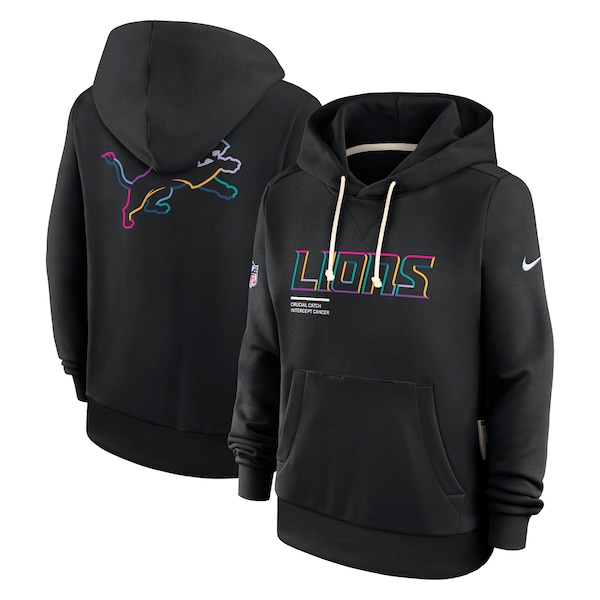 Detroit Lions Nike Women's 2025 NFL Crucial Catch Sideline Standard Issue Dri-FIT Hoodie - Black