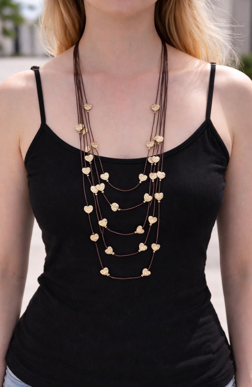 EYE CANDY LOS ANGELES Heart Layered Necklace