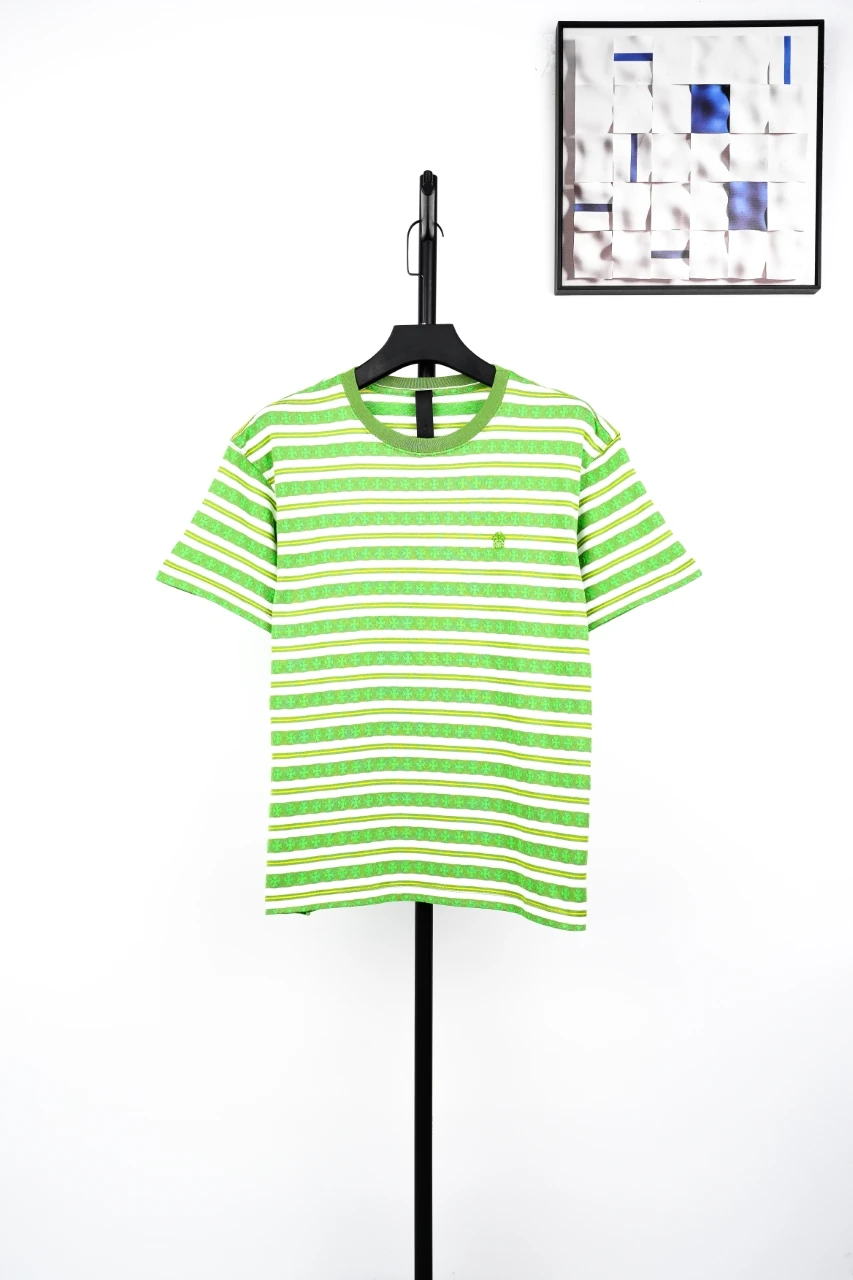 Chrome Hearts Green Stripe Knit Short Sleeve Top product photo from LabelPicks
