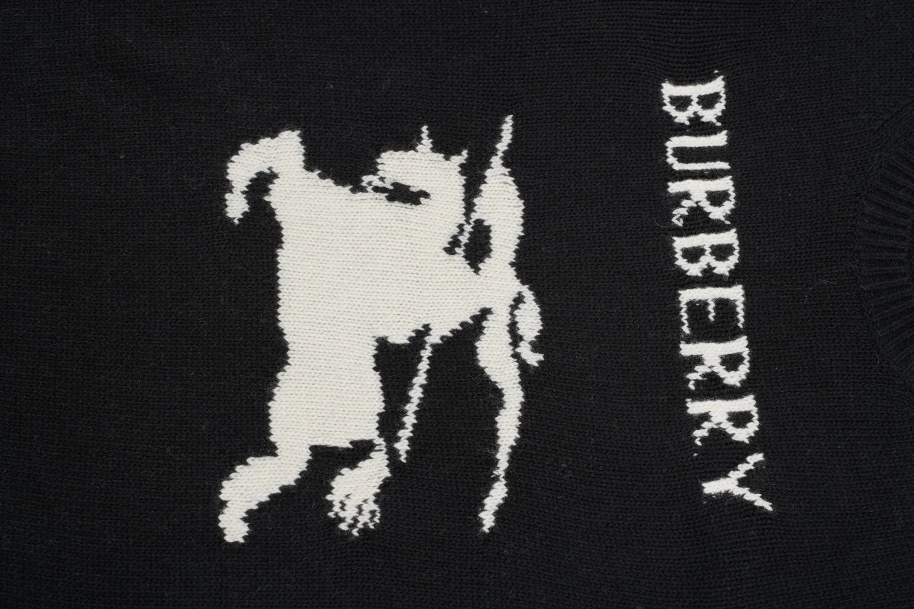 Burberry Black Equestrian Knight Jacquard Crewneck Sweater product photo from LabelPicks