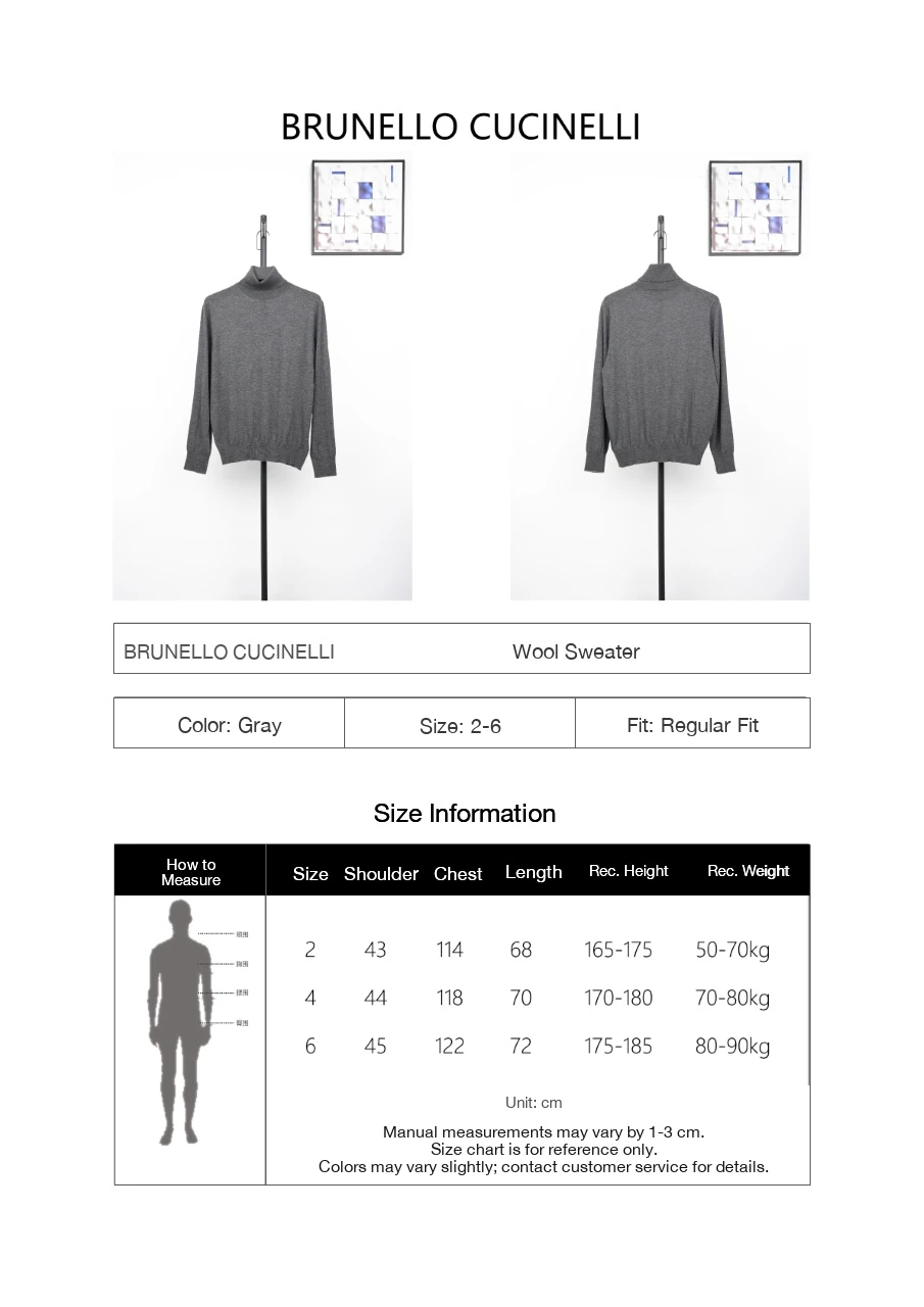 Brunello Cucinelli Dark Grey Wool Turtleneck Sweater product photo from LabelPicks