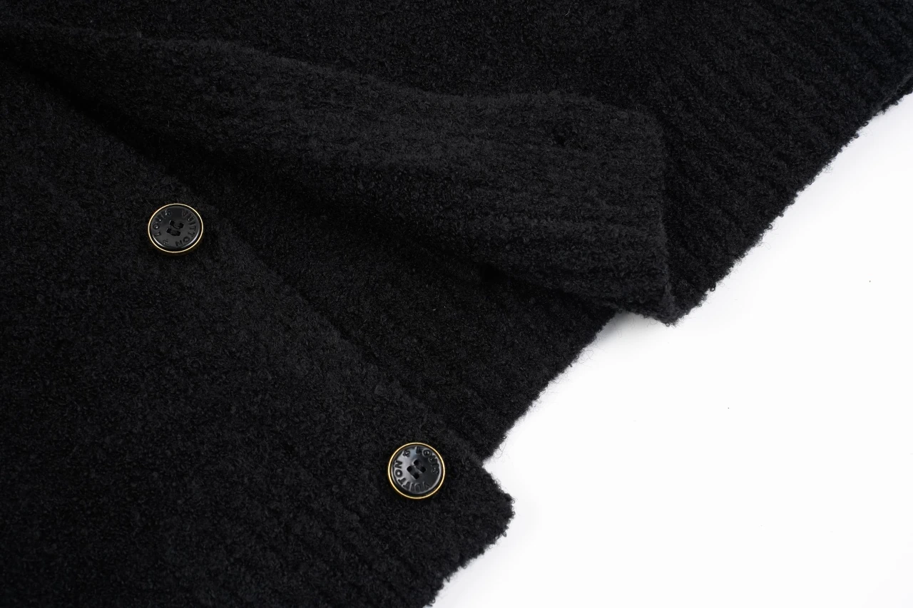 Louis Vuitton Black Intarsia Logo Wool Cardigan product photo from LabelPicks