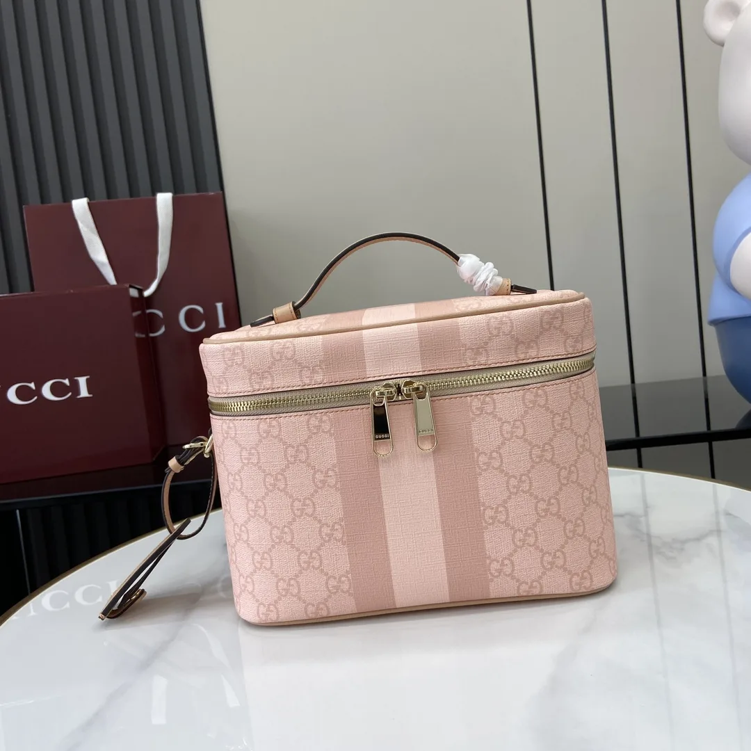 Gucci Pink Ophidia Canvas and Leather Top Handle Bag product photo from LabelPicks