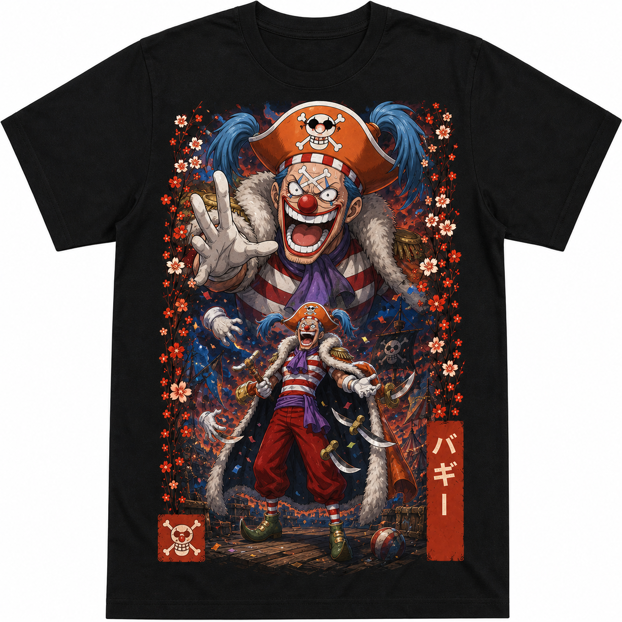Remera Anime Buggy One Piece Manga Corta