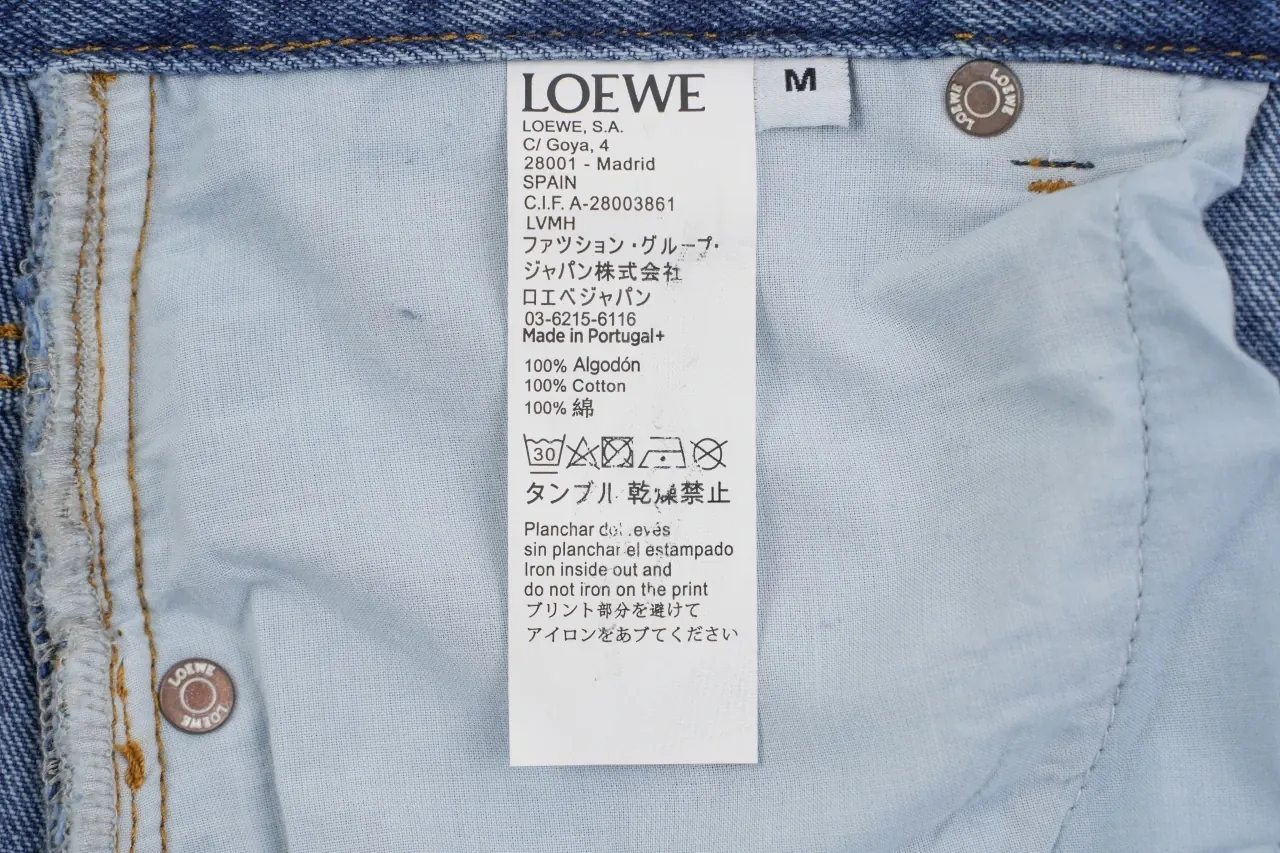 LOEWE Blue Denim Jeans with Knee Anagram Detail product photo from LabelPicks