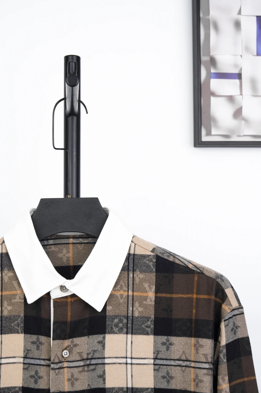 Louis Vuitton Brown Black Check Monogram Flannel Shirt product photo from LabelPicks