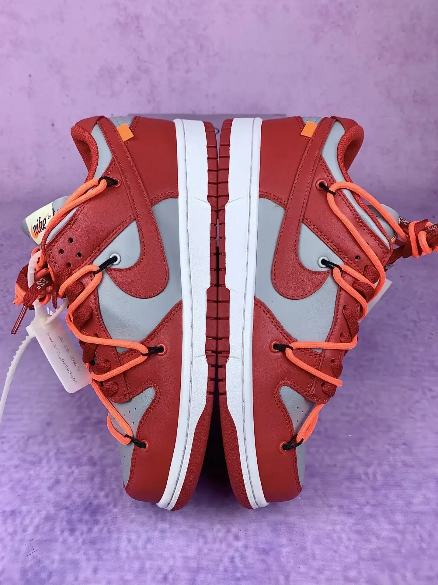 Off-White x Nike Dunk Low “University Red” - University Red/Wolf Grey/University Red product photo from LabelPicks