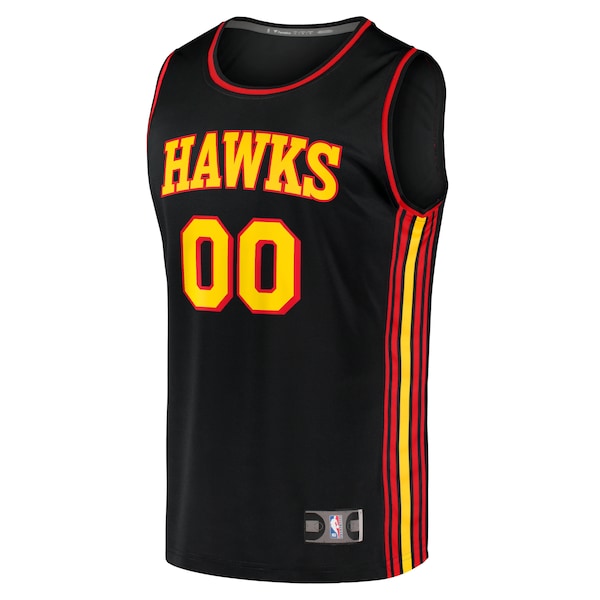 Atlanta Hawks  Youth Custom Fast Break Replica Jersey Black - Statement Edition
