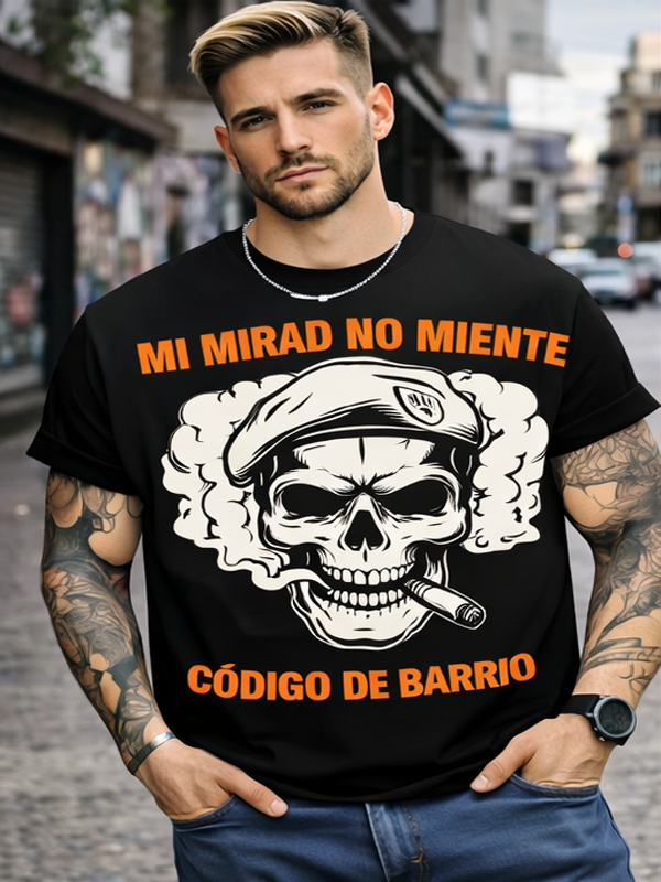 Remera Calavera con Boina y Cigarro | Estilo Urbano Unisex