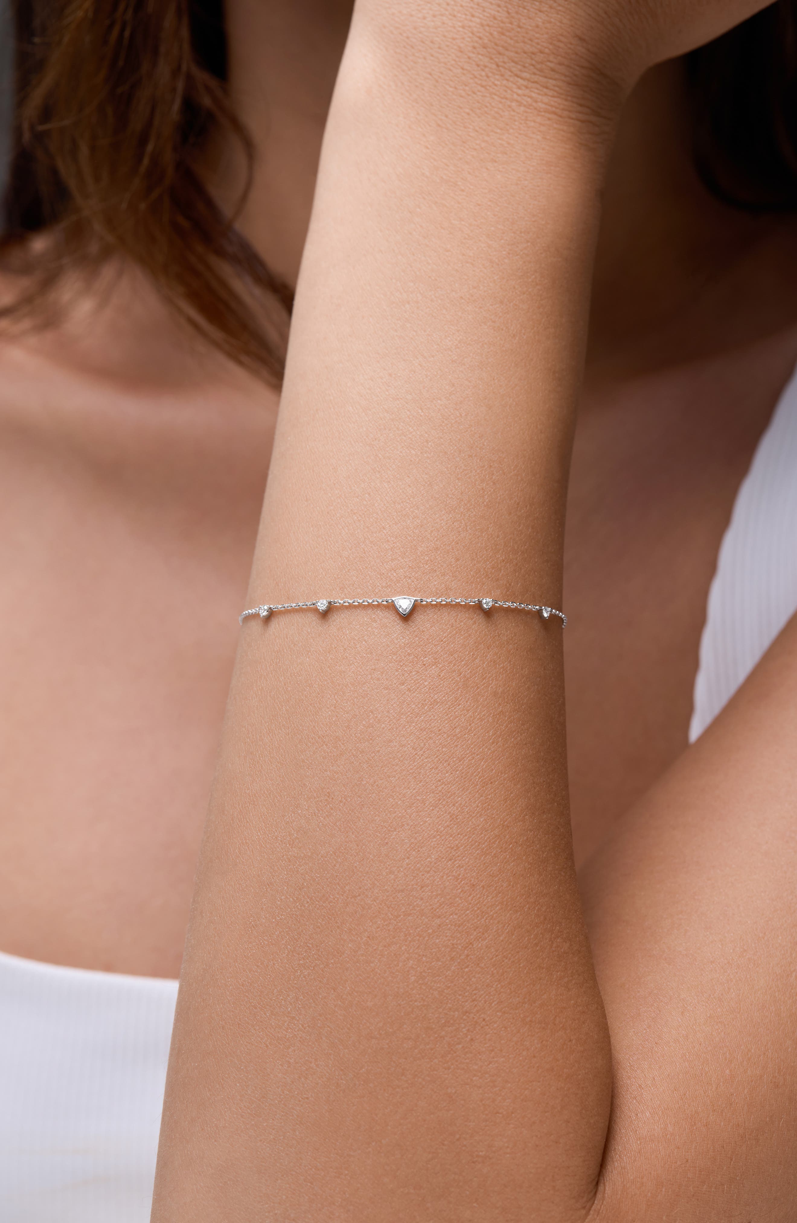 Bony Levy 18K White Gold Diamond Station Bracelet