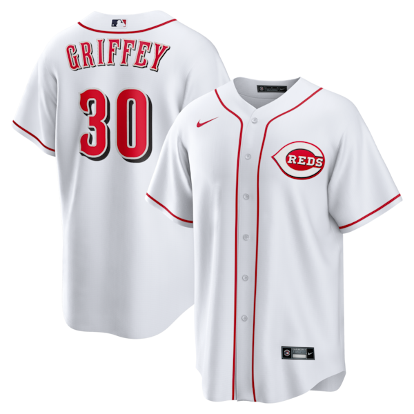 Ken Griffey Jr. Cincinnati Reds Nike Home Retired Player Replica Jersey - White