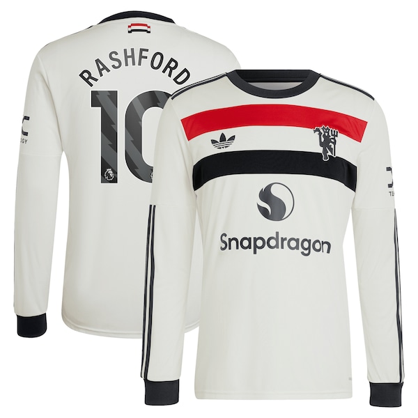 Marcus Rashford Manchester United adidas Originals  2024/25 Third Replica Long Sleeve Jersey - Cream