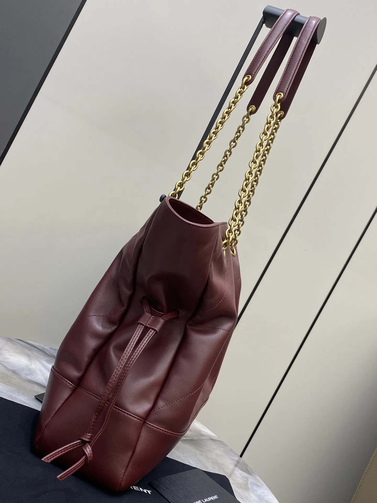 Saint Laurent Jamie Burgundy Lambskin Bucket Bag product photo from LabelPicks