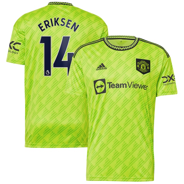 Christian Eriksen Manchester United adidas 2022/23 Third Replica Player Jersey - Neon Green