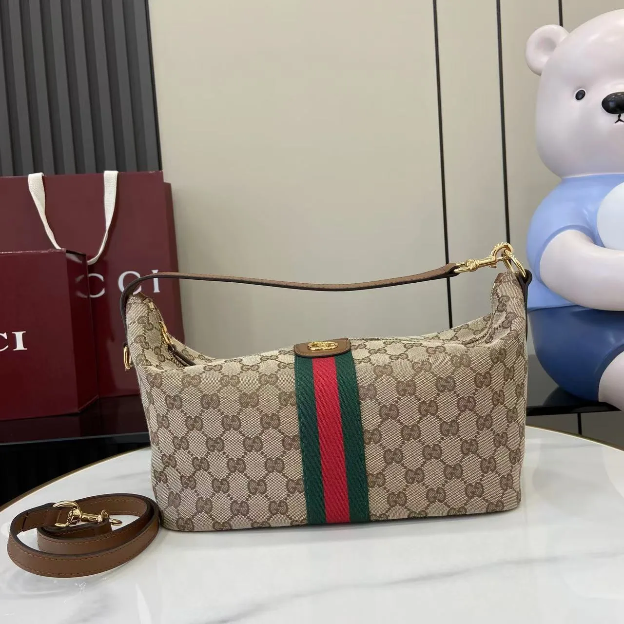 Gucci Brown GG Supreme Canvas Shoulder Bag product photo from LabelPicks