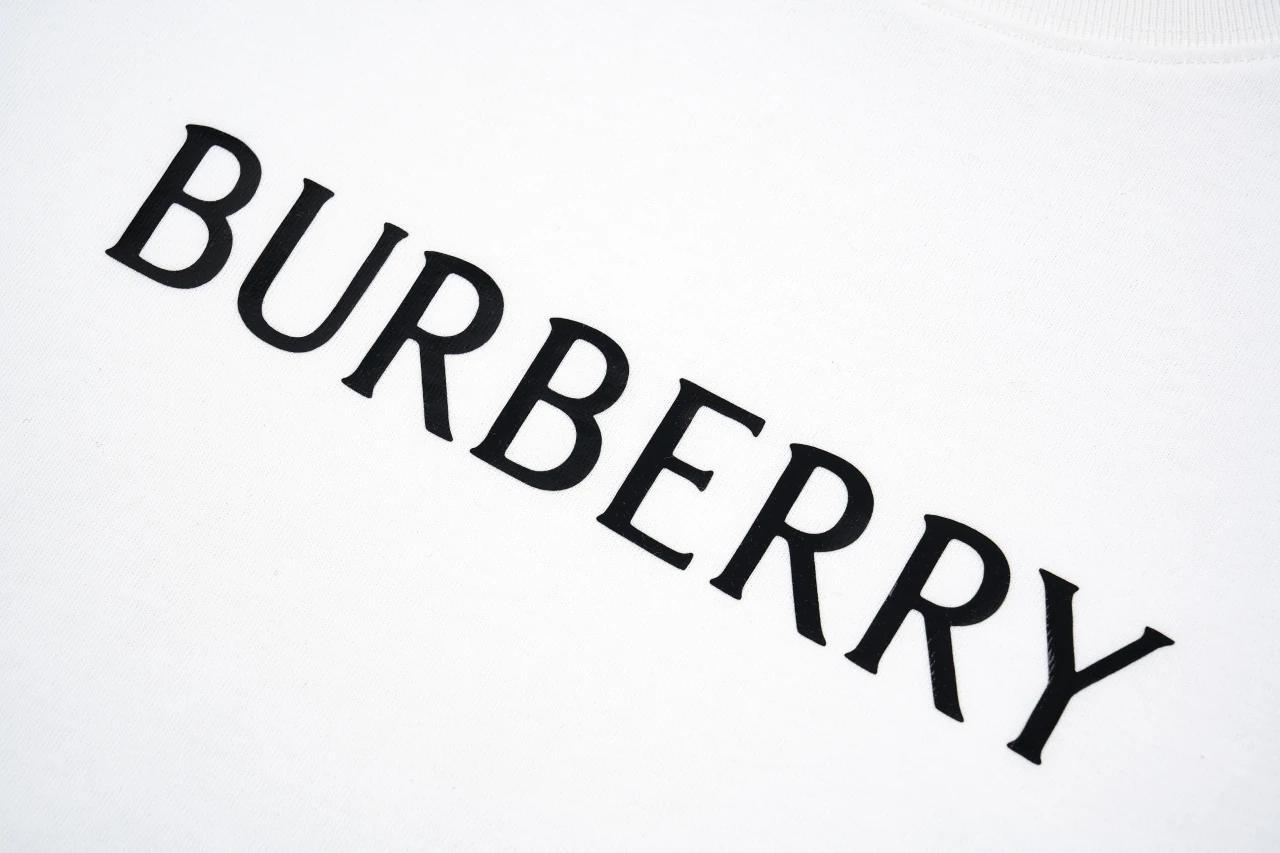 Burberry White Letter Print Cotton Crewneck T-Shirt product photo from LabelPicks