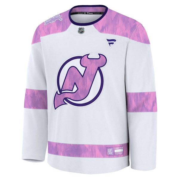 New Jersey Devils  Hockey Fights Cancer Practice Jersey - White