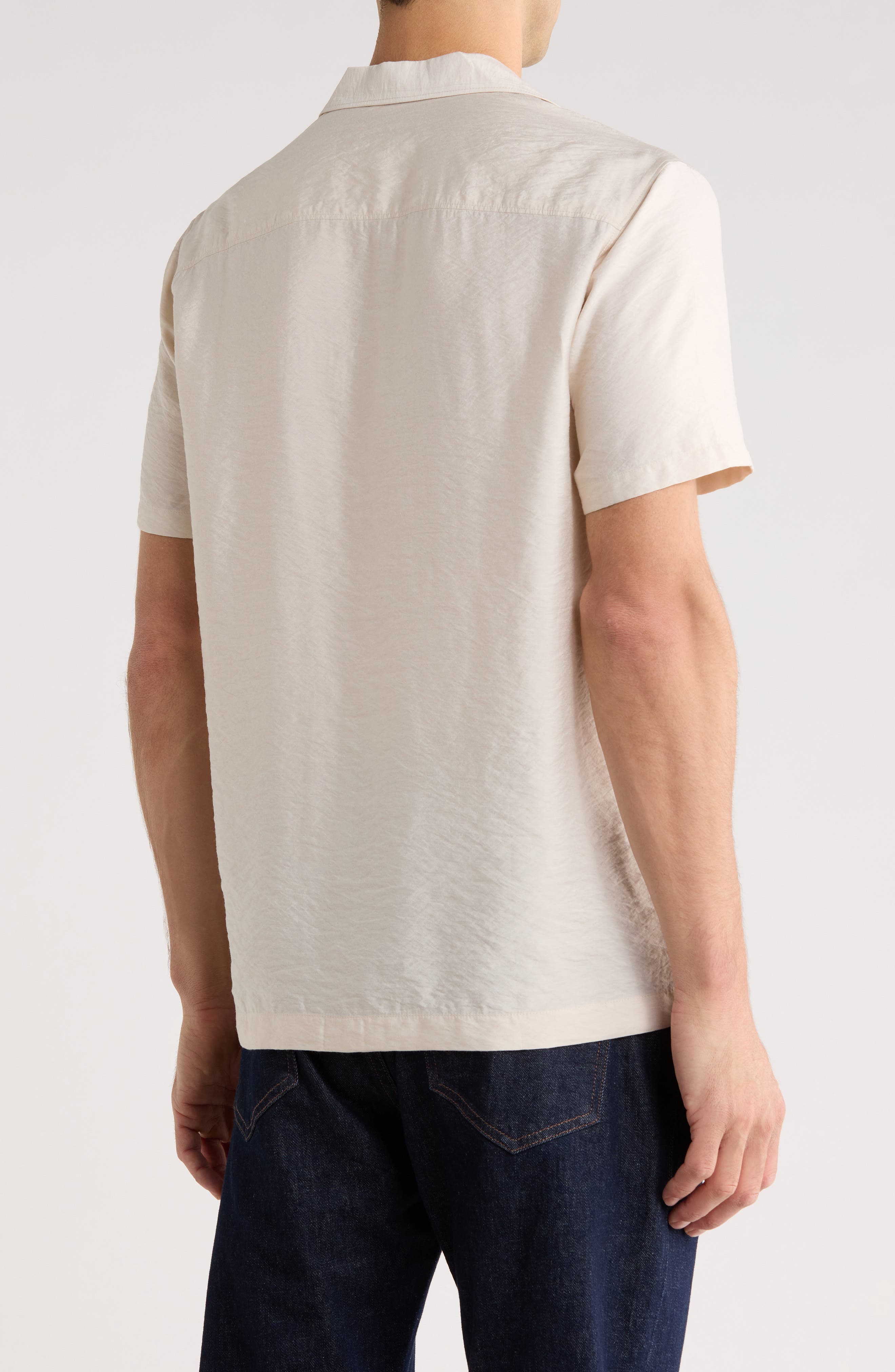 Nordstrom Hammered Satin Camp Shirt