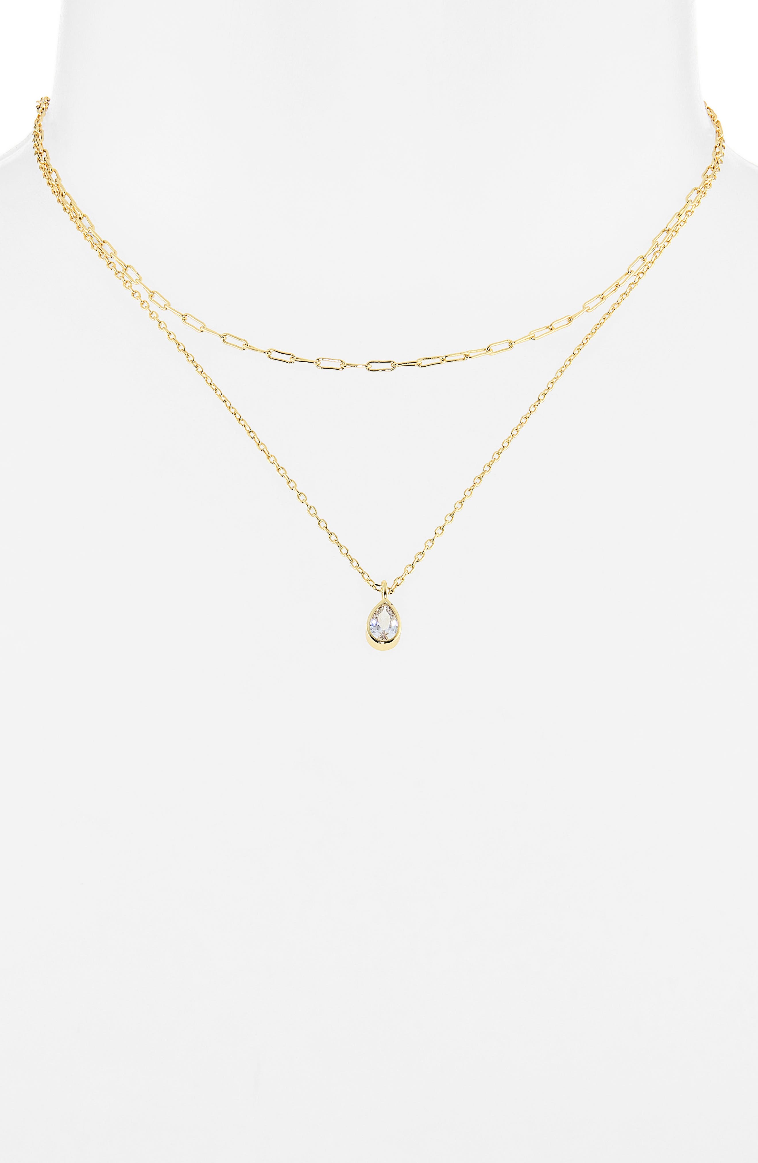ARGENTO VIVO Layered Chain Mini Teardrop Necklace
