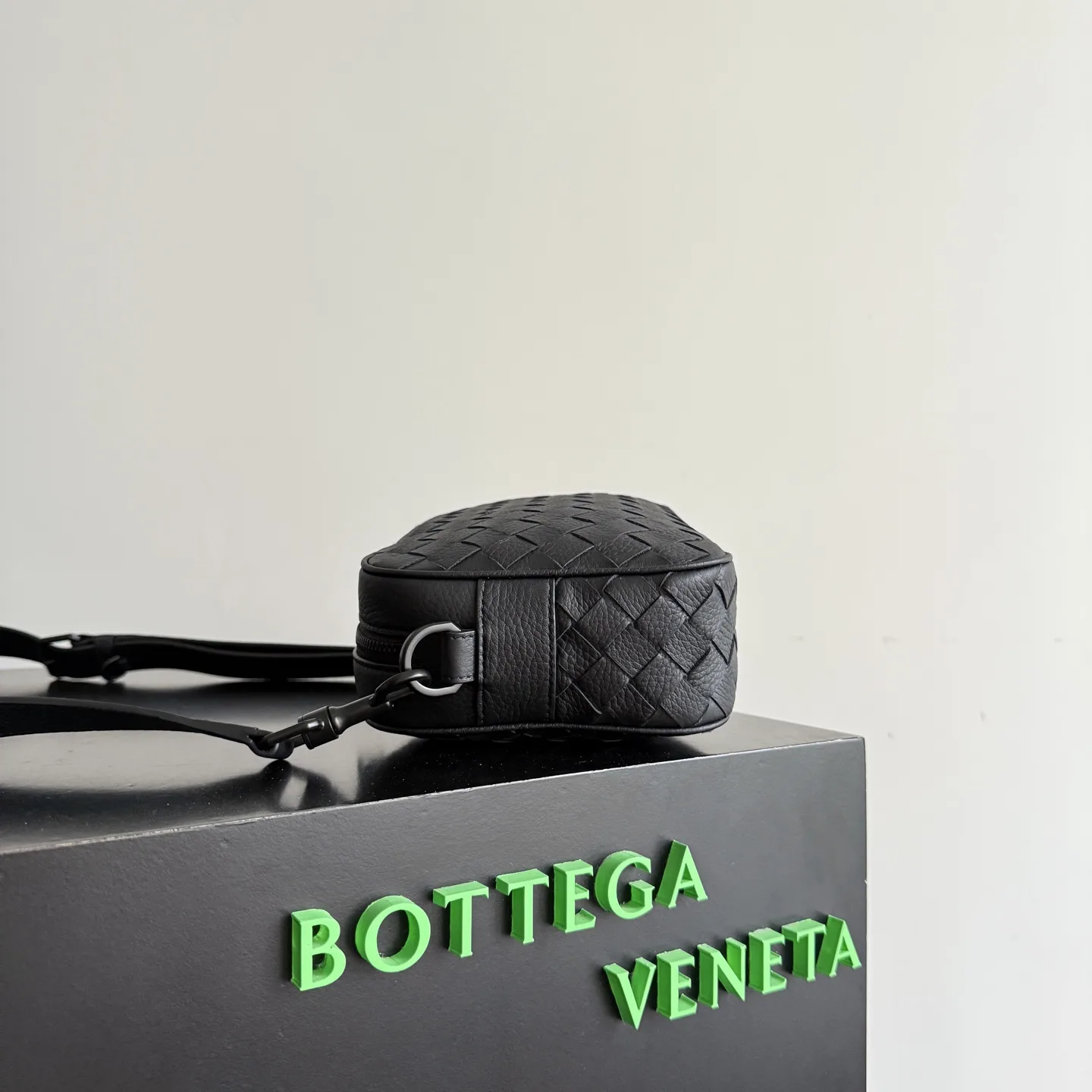 Bottega Veneta Black Intrecciato Woven Leather Crossbody Bag product photo from LabelPicks