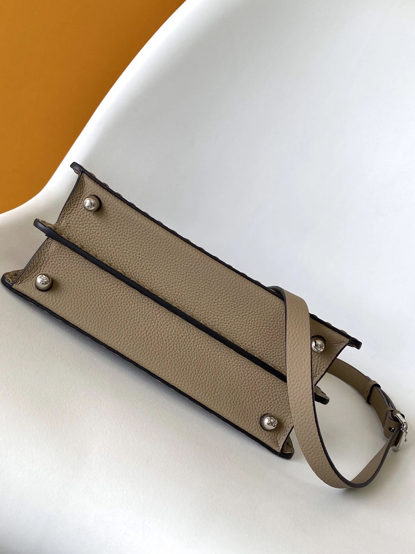 Fendi Peekaboo Grey Calfskin Top Handle Bag product photo from LabelPicks