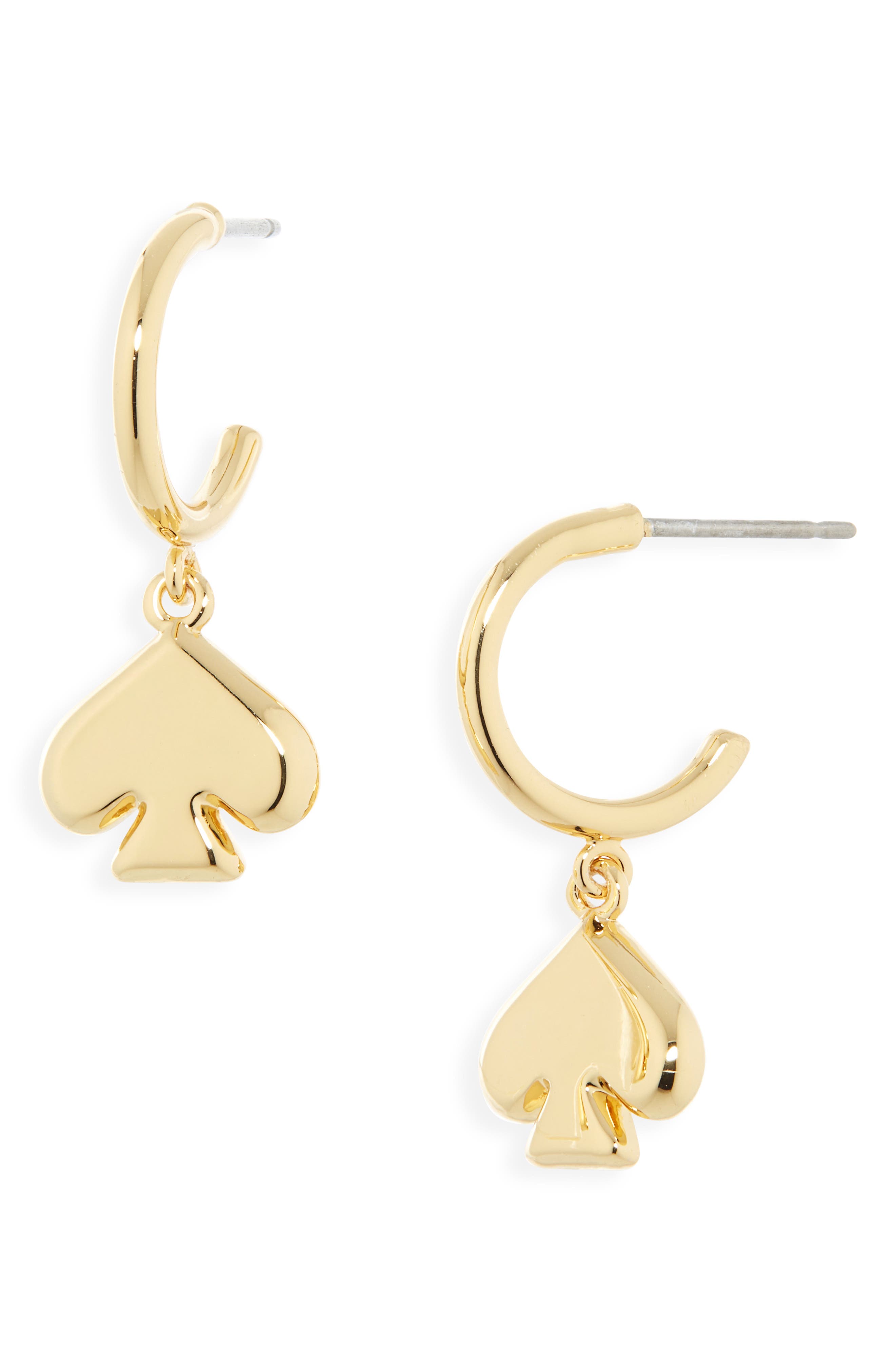 Kate Spade New York spade huggie hoop earrings