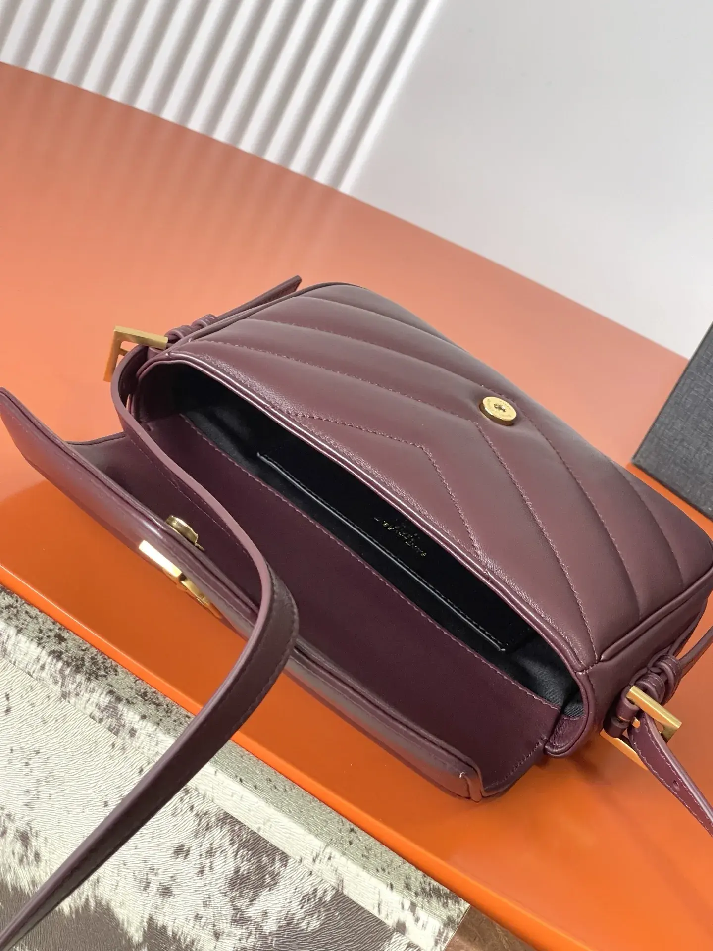 Saint Laurent Burgundy Loulou Quilted Leather Crossbody Bag product photo from LabelPicks