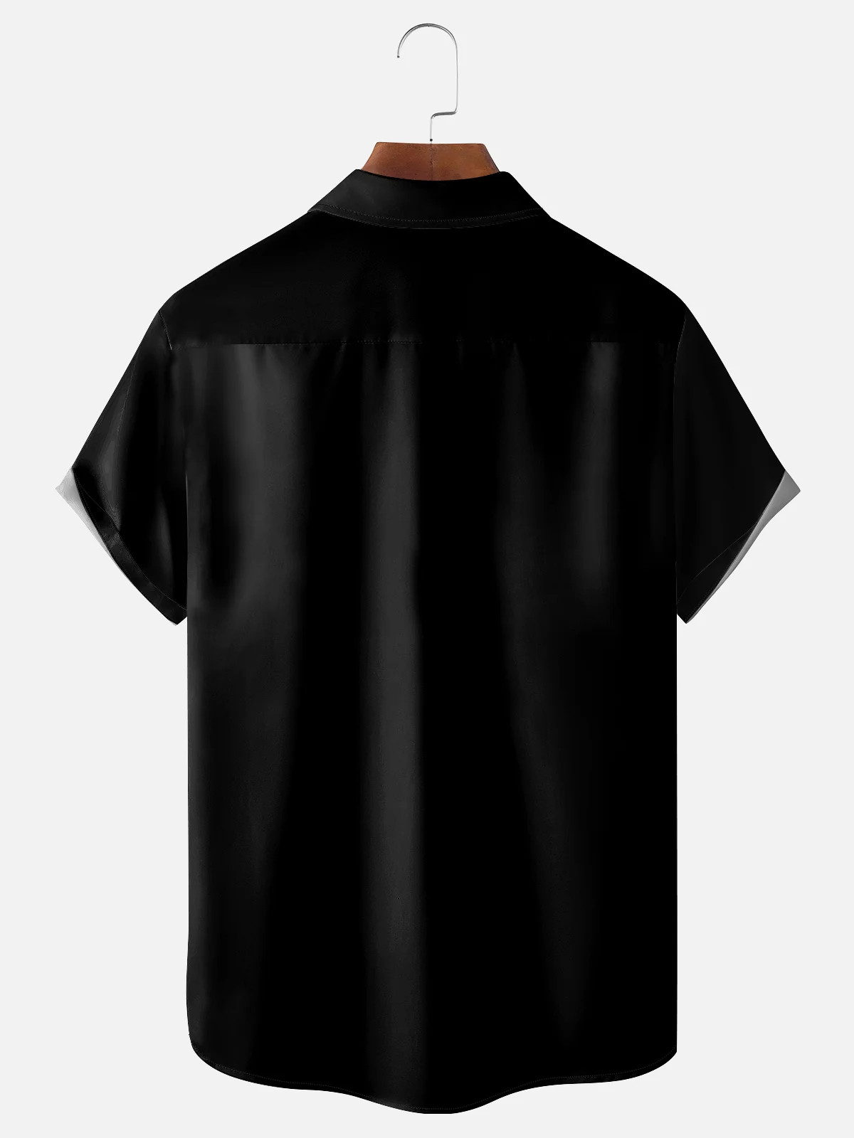 Tall Size Moisture-wicking Color-block Striped Chest Pocket Bowling Shirt