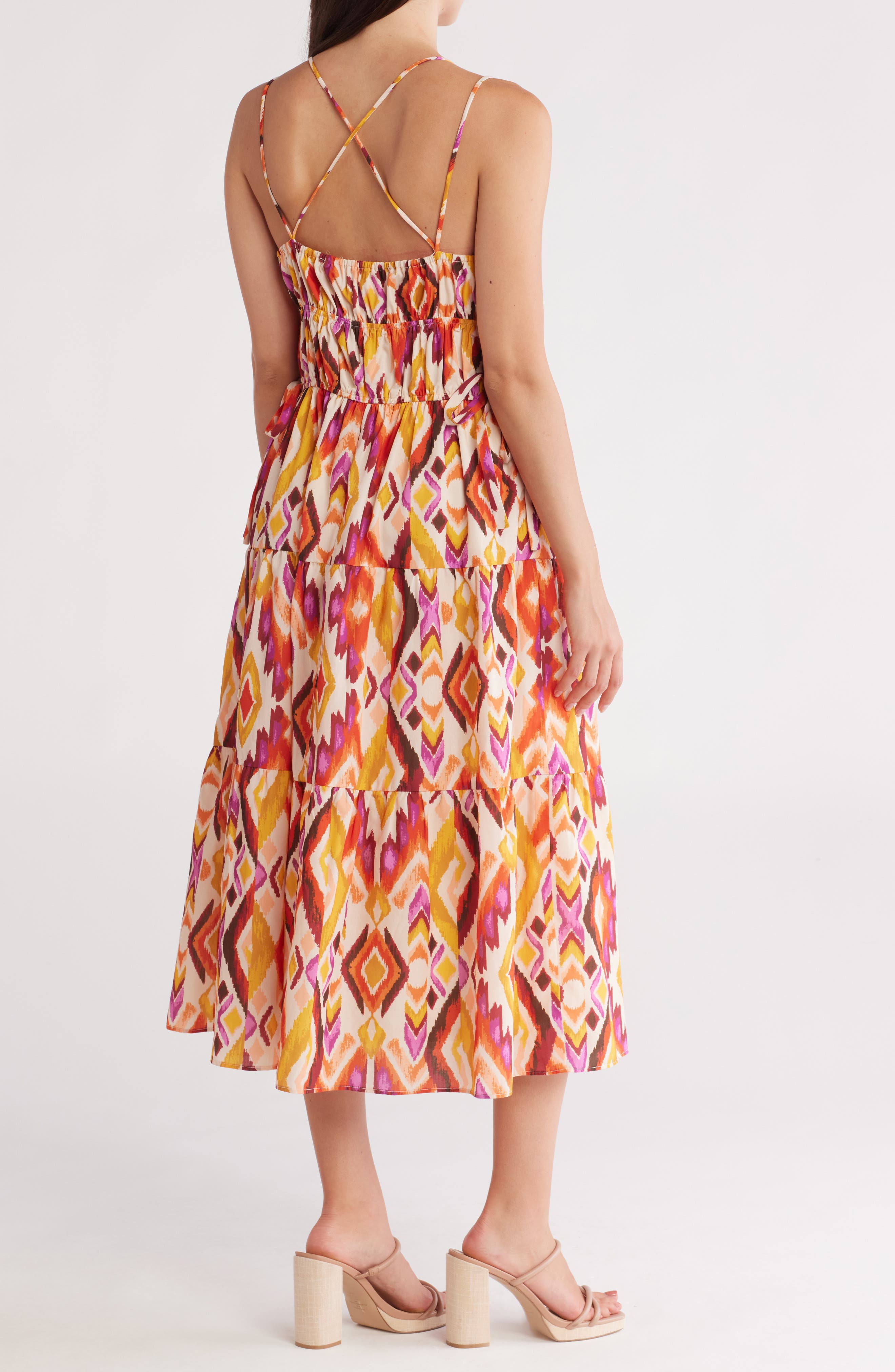 Julia Jordan Strappy Tiered Midi Sundress