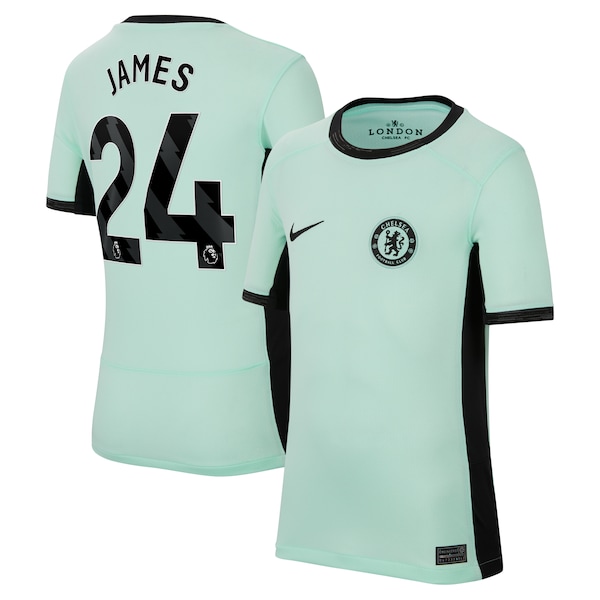 Reece James Chelsea Nike Youth 2023/24 Third Stadium Replica Player Jersey - Mint