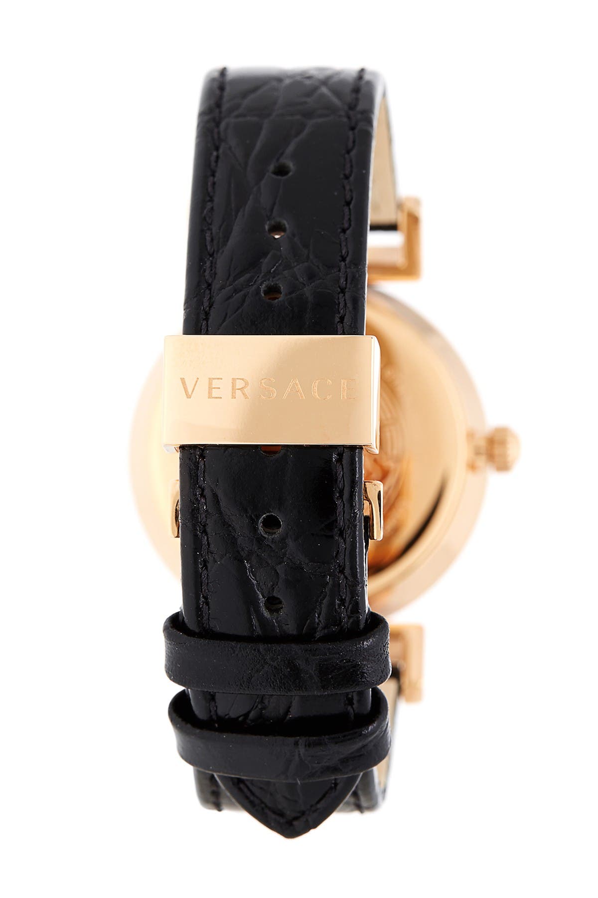 Versace Women's Vanity Croc Embossed Leather Strap Watch