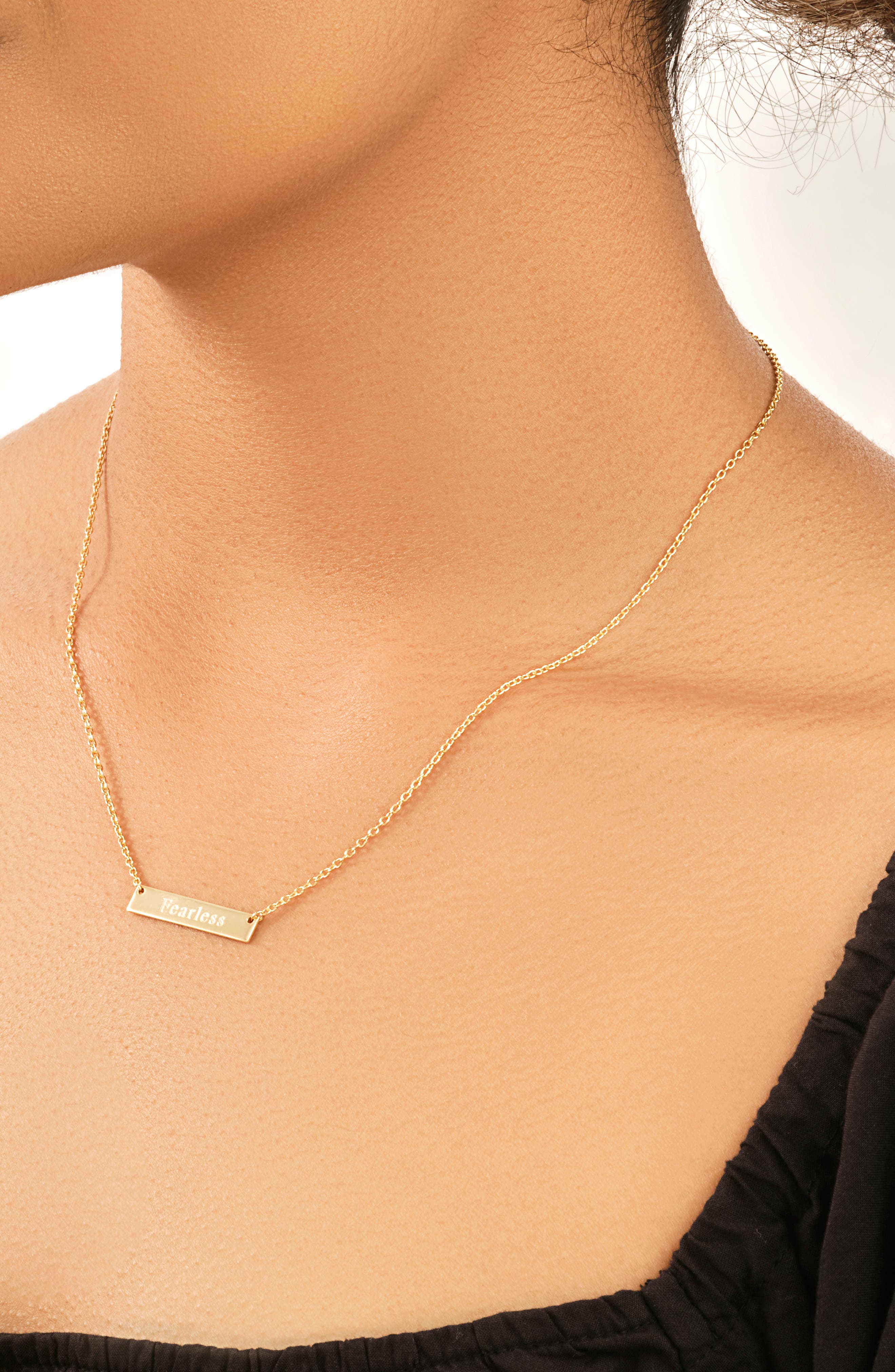 Sterling Forever 14K Yellow Gold Plated Sterling Silver Inspirational Bar Pendant Necklace