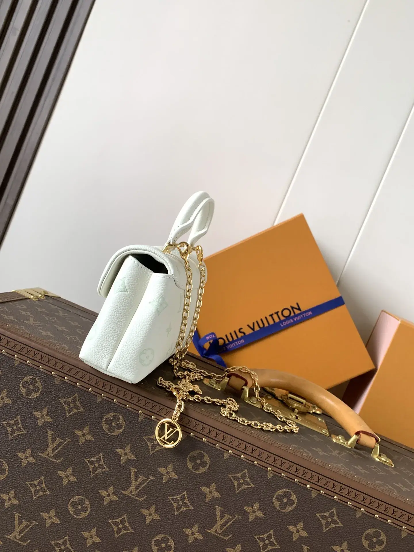 Louis Vuitton Blue Madeleine Grained Leather Top Handle Bag product photo from LabelPicks